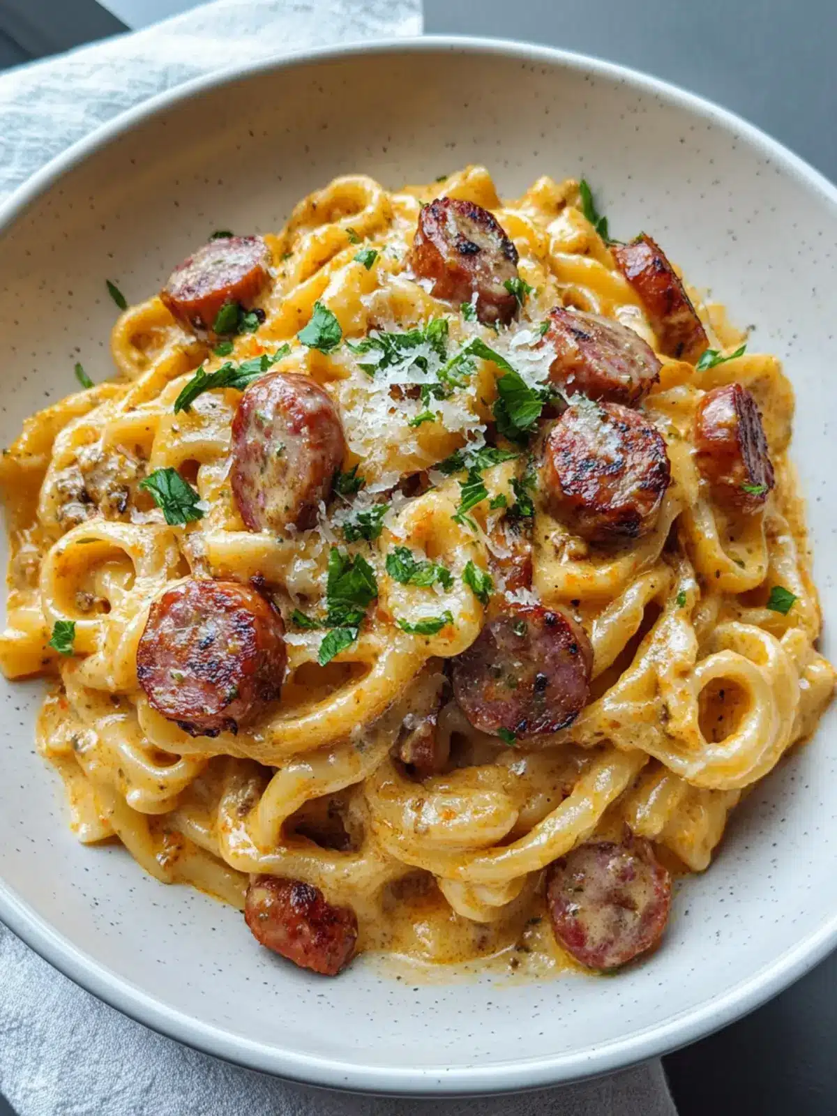 Eintopf Cremige Cajun Wurst Pasta für schnelle Genussmomente 4 Eintopf Cremige Cajun Wurst Pasta