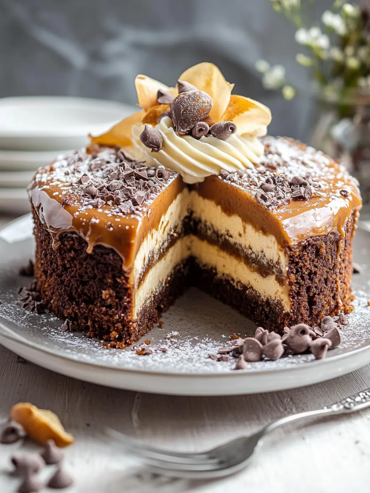 Gesalzener Karamell-Schokoladenkuchen – Süße Versuchung für Feinschmecker 2 Gesalzener Karamell-Schokoladenkuchen – Das ultimative reichhaltige und klebrige Dessert