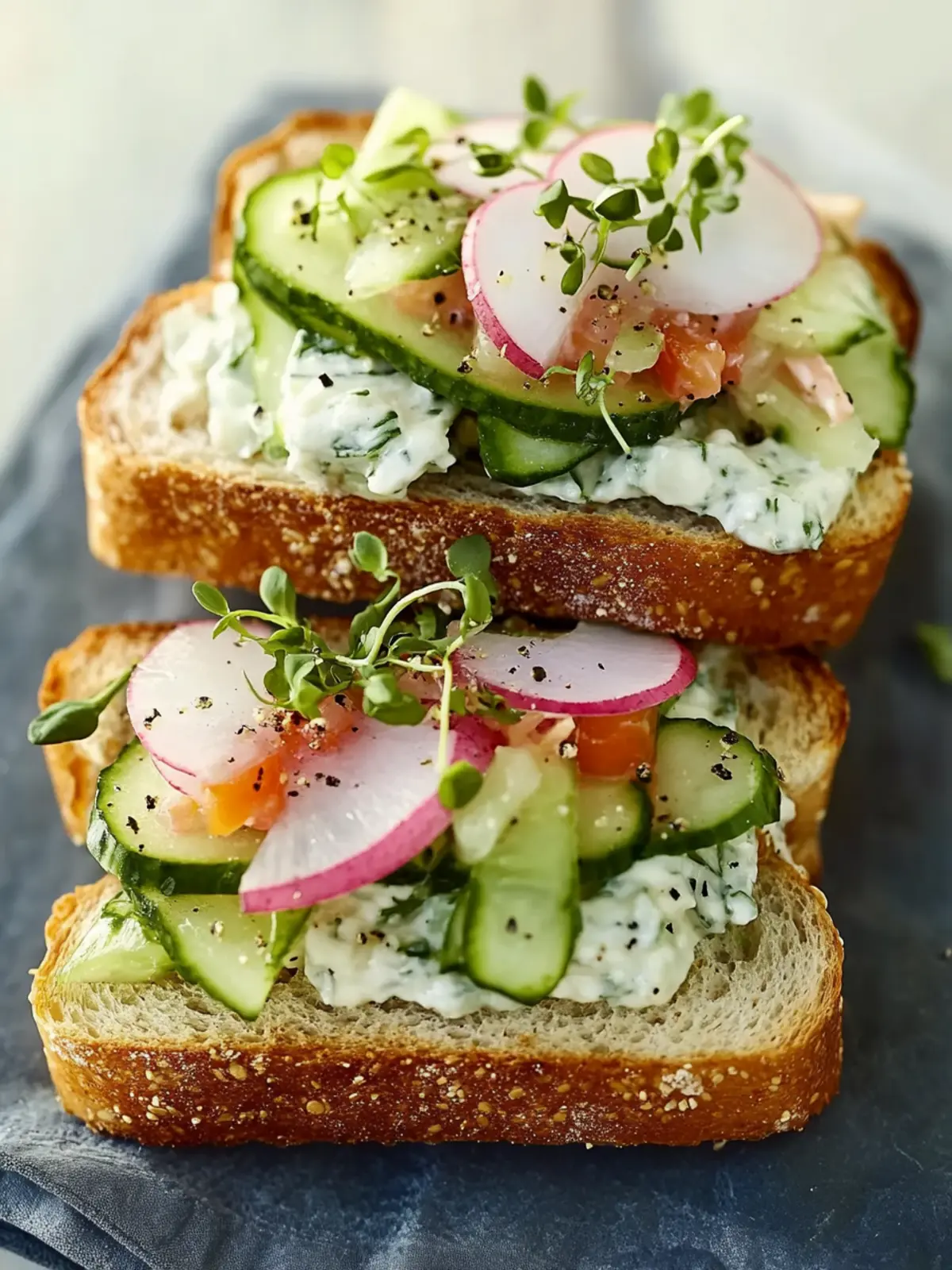 Einfache Gurkensalat Sandwiches für frische Genussmomente 2 Einfache Gurkensalat Sandwiches