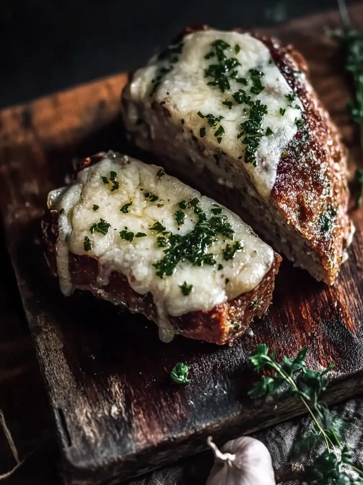 Saftiger Knoblauch-Parmesan-Hühnchen-Fleischlaib