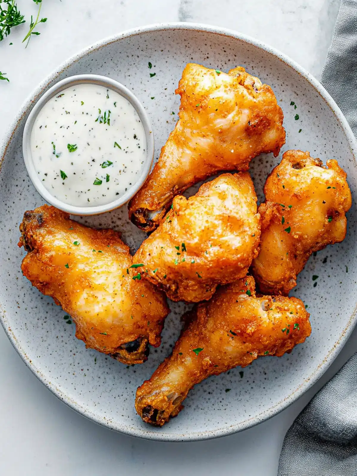 Knusprige Luftfritteuse Hähnchenschenkel für ein schnelles Abendessen 4 Luftfritteuse Hähnchenschenkel