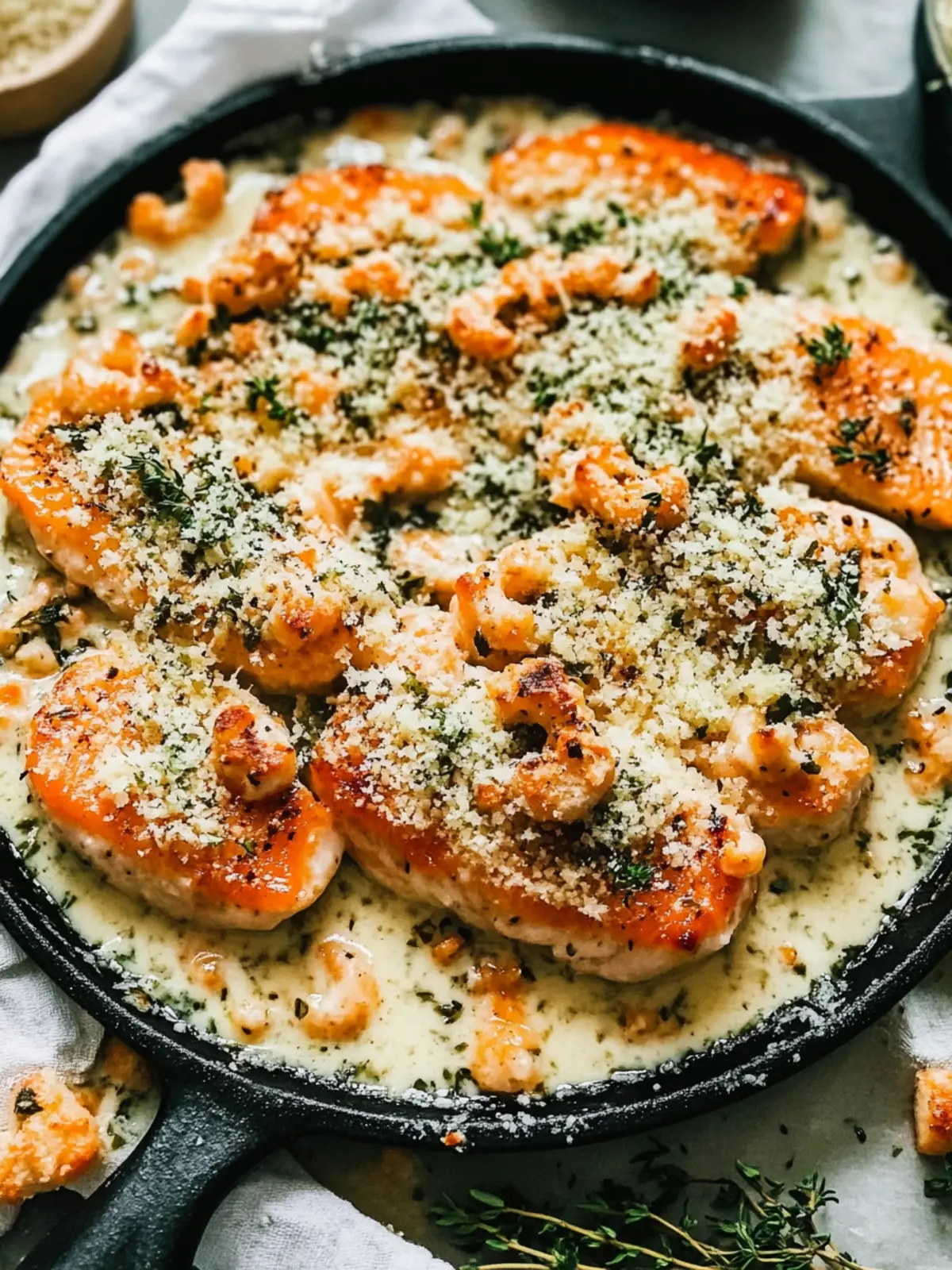 Saftiger gebratener Parmesan Knoblauch Kräuter Lachs in Folie 2 Gebratener Parmesan Knoblauch Kräuter Lachs in Folie