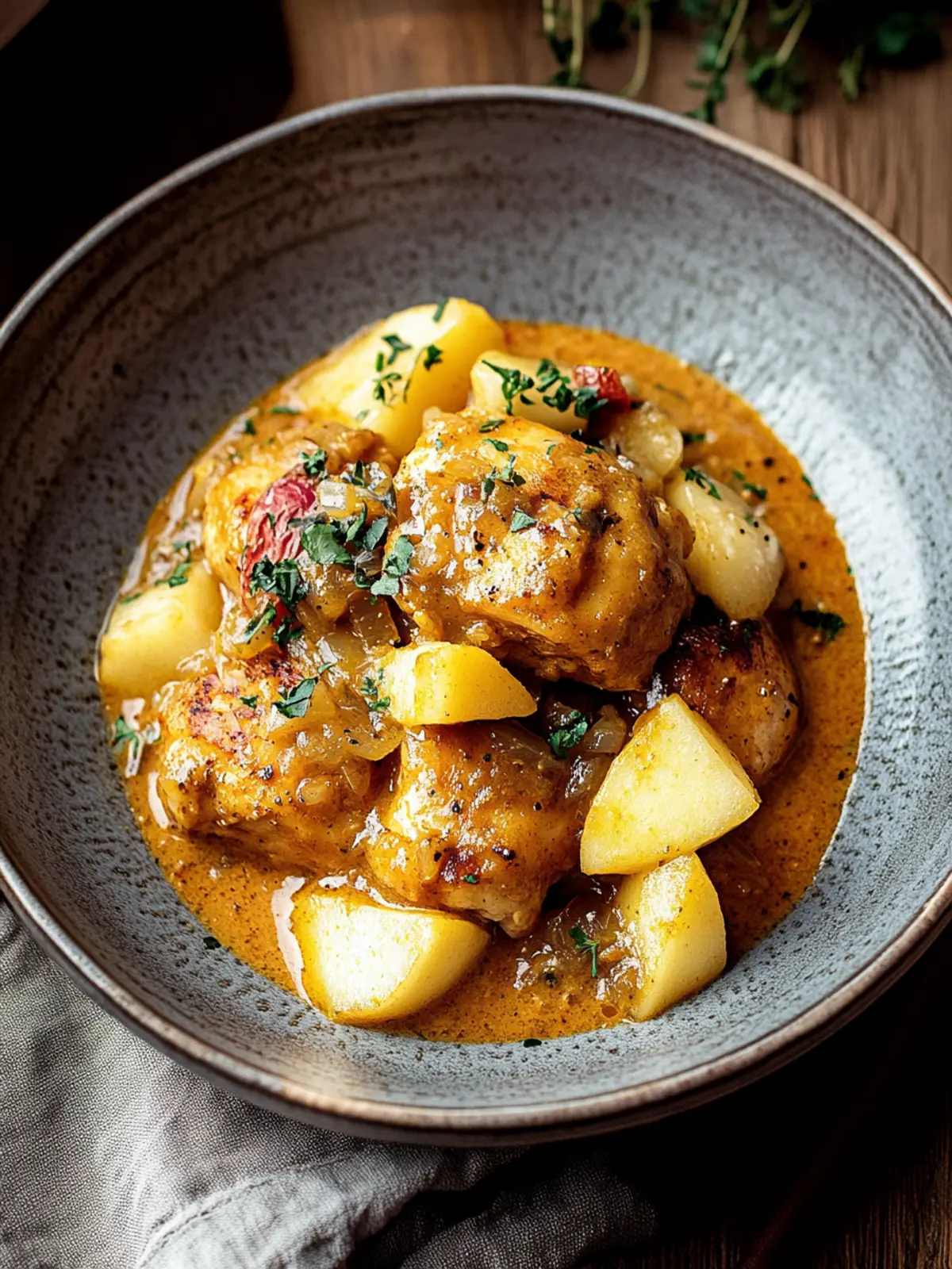 Curry gewürzte geröstete Hähnchen mit Apfel-Miso-Sauce für die Seele 3 Curry gewürzte geröstete Hähnchen mit Apfel-Miso-Sauce