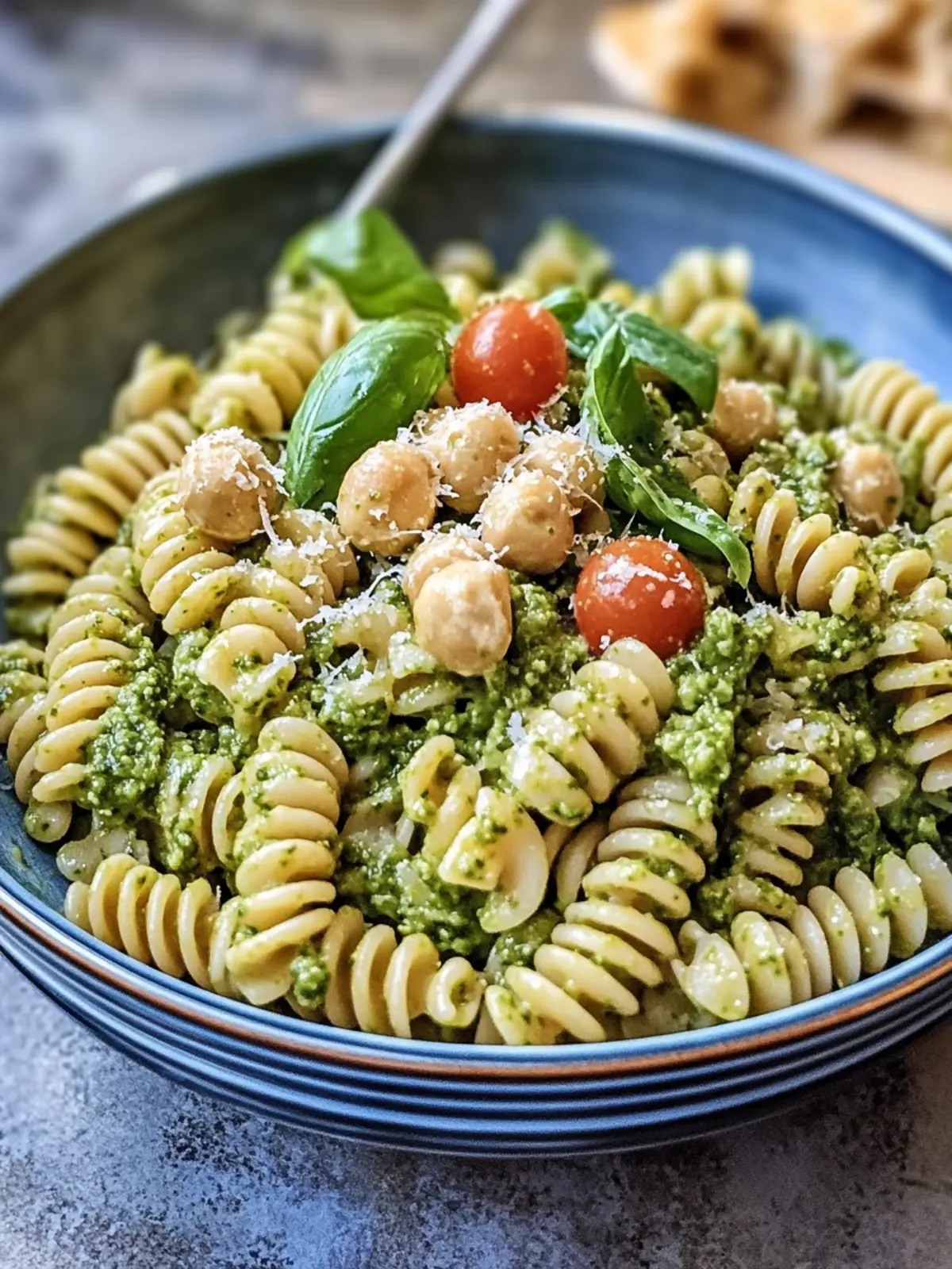 Italienischer Nudel-Salat mit Pesto und Kichererbsen, der erfrischt! 2 Italienischer Nudel-Salat mit Pesto und Kichererbsen, der erfrischt