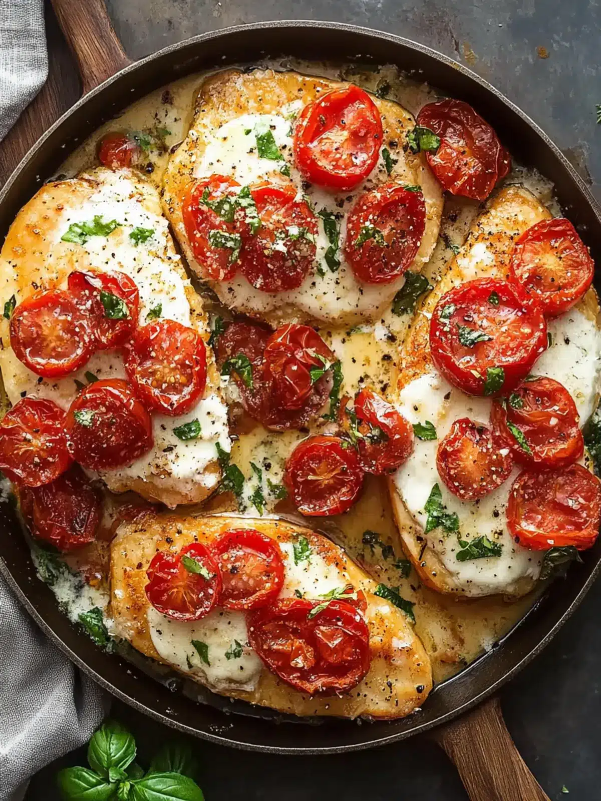 Cremiges sonnengetrocknetes Tomaten-Knoblauch-Hähnchen in einer Pfanne 3 Cremiges sonnengetrocknetes Tomaten-Knoblauch-Hähnchen (Ein-Pfannen-Abendessen)
