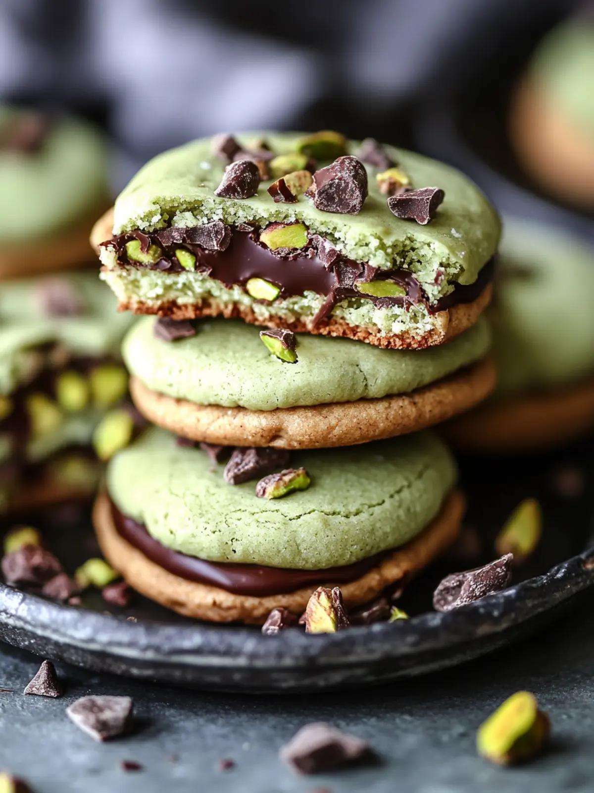 Pistaziencreme Schokoladenstückchen Kekse - Der perfekte Genuss 4 Pistaziencreme Schokoladenstückchen Kekse