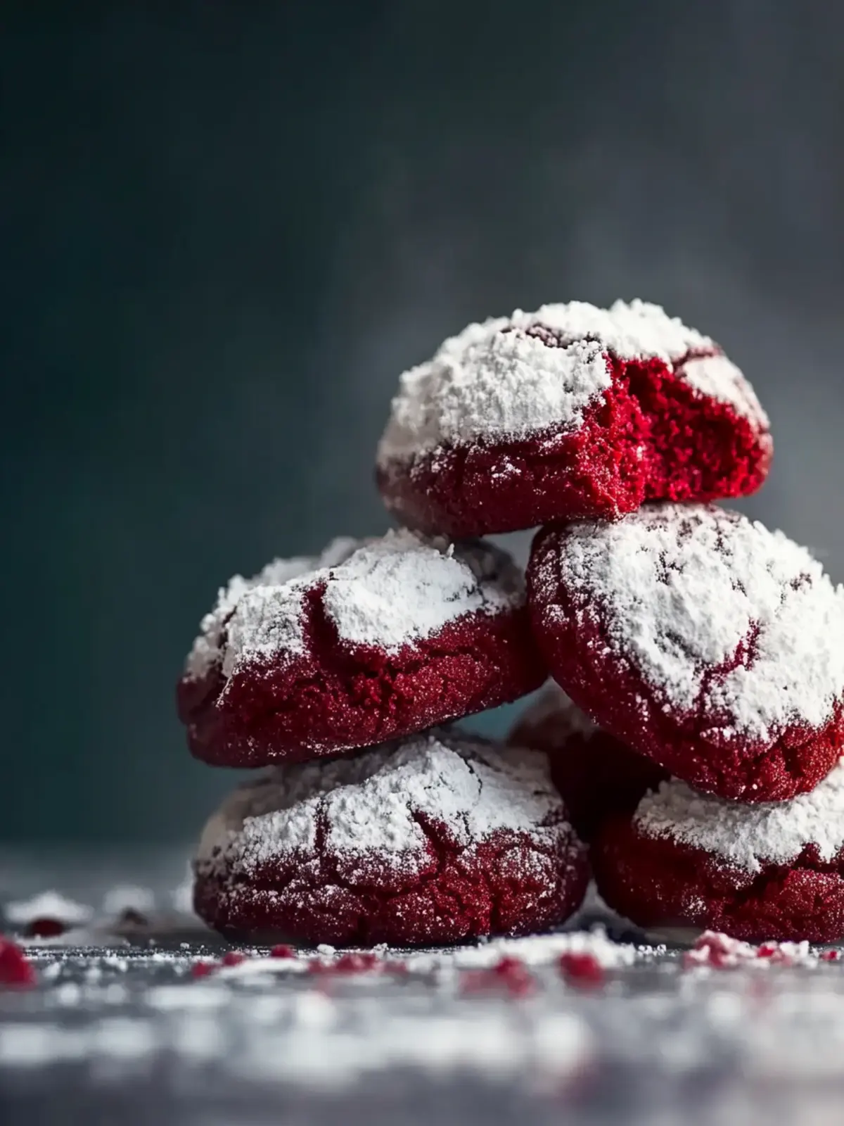 Weiche & fudgy Red Velvet Crinkle Kekse – Ein himmlisches Dessert 3 Weiche & fudgy Red Velvet Crinkle Kekse