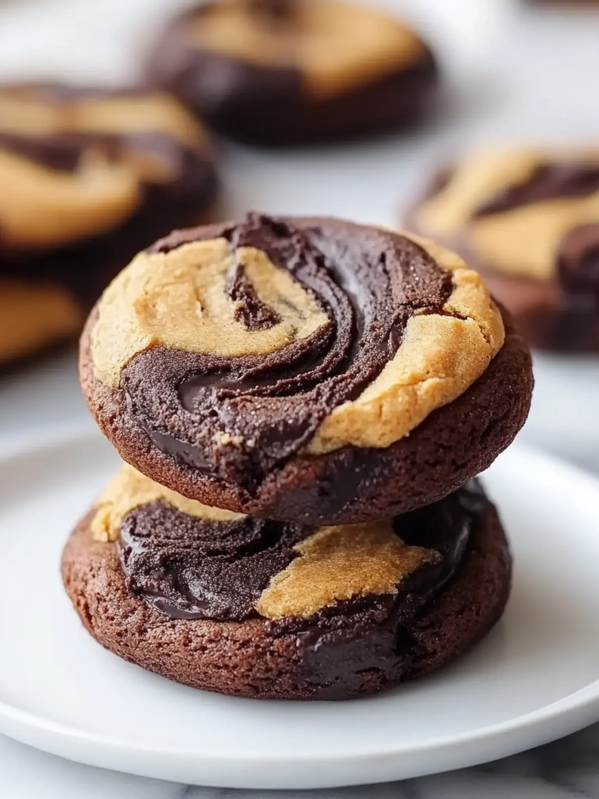 Erdnussbutter Brownie Wirbel Kekse