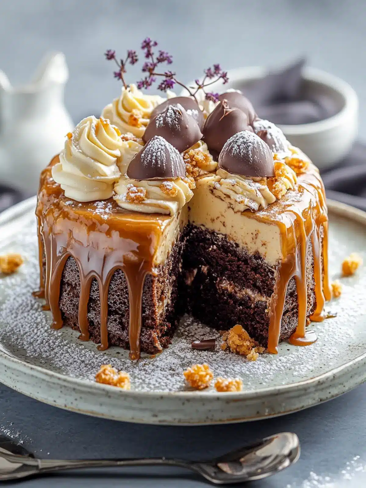 Gesalzener Karamell-Schokoladenkuchen – Süße Versuchung für Feinschmecker 3 Gesalzener Karamell-Schokoladenkuchen – Das ultimative reichhaltige und klebrige Dessert