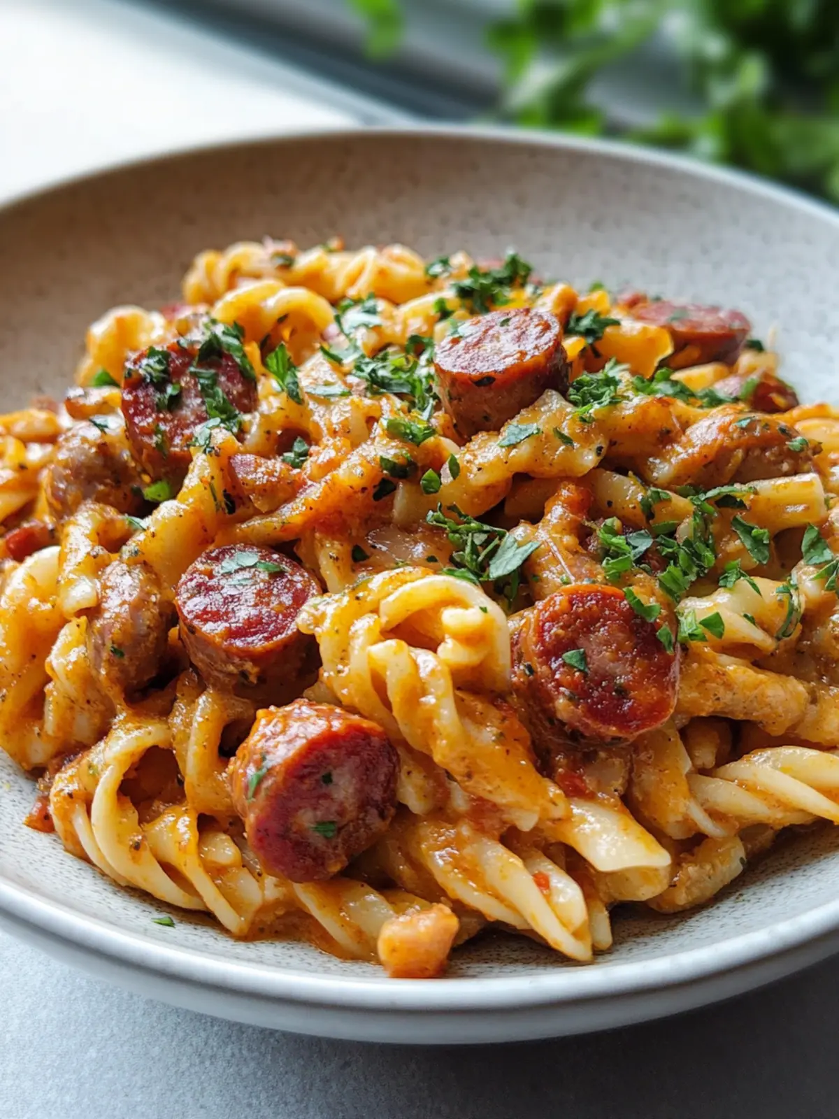 Eintopf Cremige Cajun Wurst Pasta
