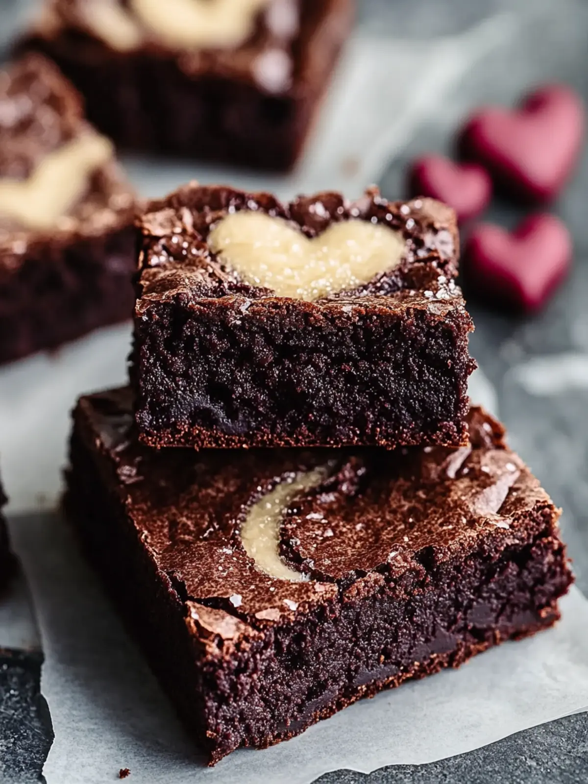 Herzförmige alkoholfreie Brownies für Valentinstag Freude genießen 4 Herzförmige alkoholfreie Brownies für Valentinstag Freude