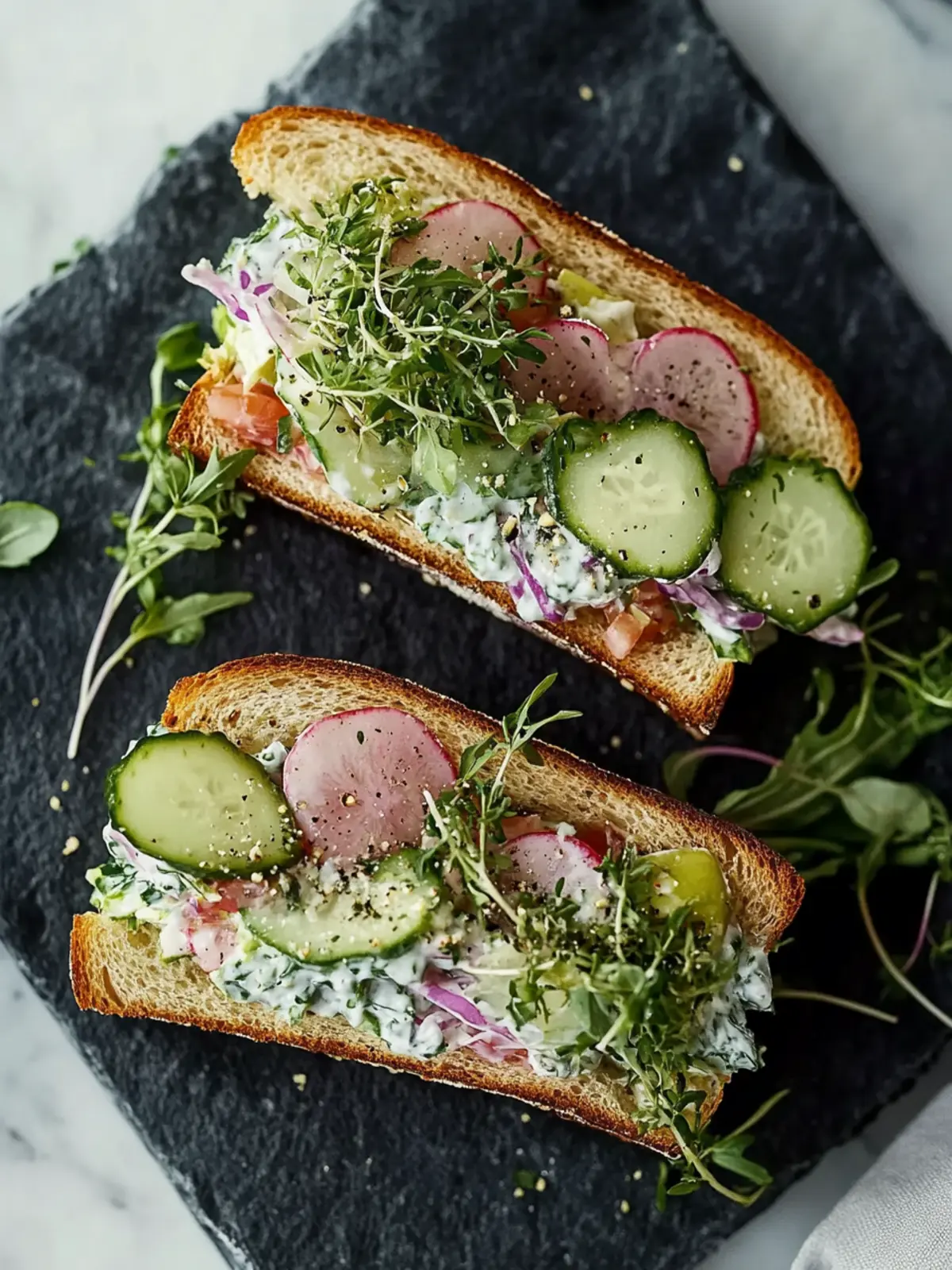 Einfache Gurkensalat Sandwiches für frische Genussmomente 4 Einfache Gurkensalat Sandwiches