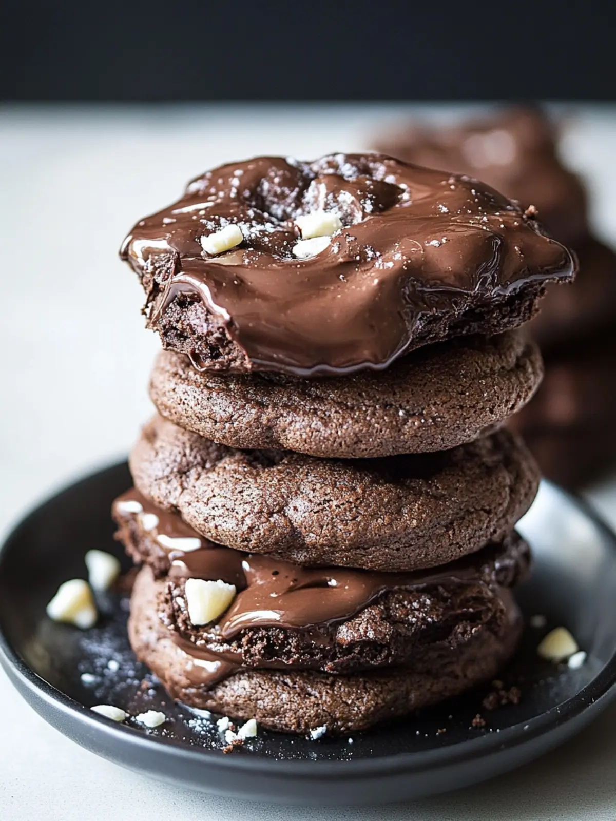 Nutella gefüllte doppelte Schokoladenkekse für Schoko-Liebhaber 3 Nutella gefüllte doppelte Schokoladenkekse