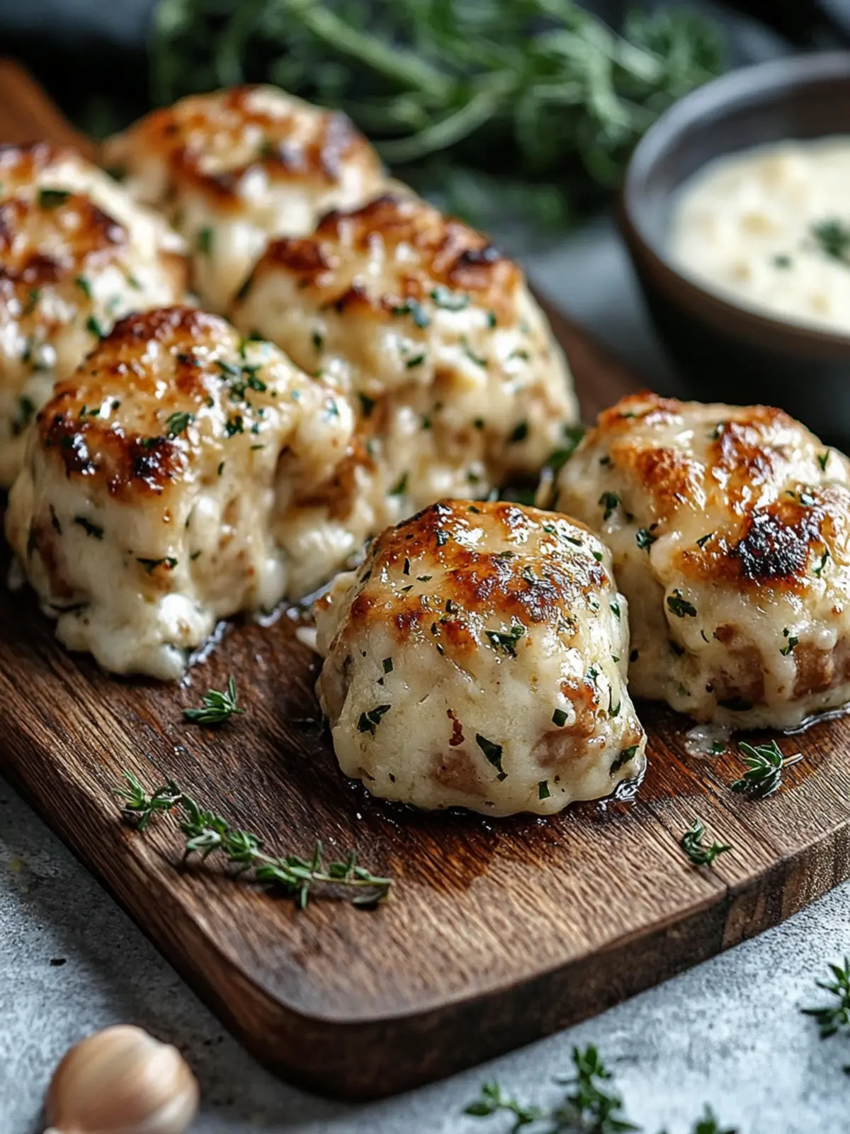 Saftiger Knoblauch Parmesan Hühnchen Fleischlaib