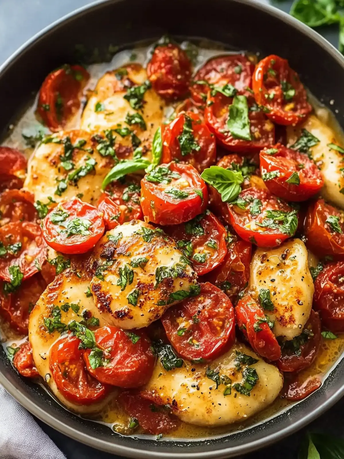 Cremiges Sonnengetrocknetes Tomaten-Knoblauch-Hühnchen für jeden Tag 2 Cremiges sonngetrocknetes Tomaten-Knoblauch-Hühnchen (Ein-Pfannen-Abendessen)