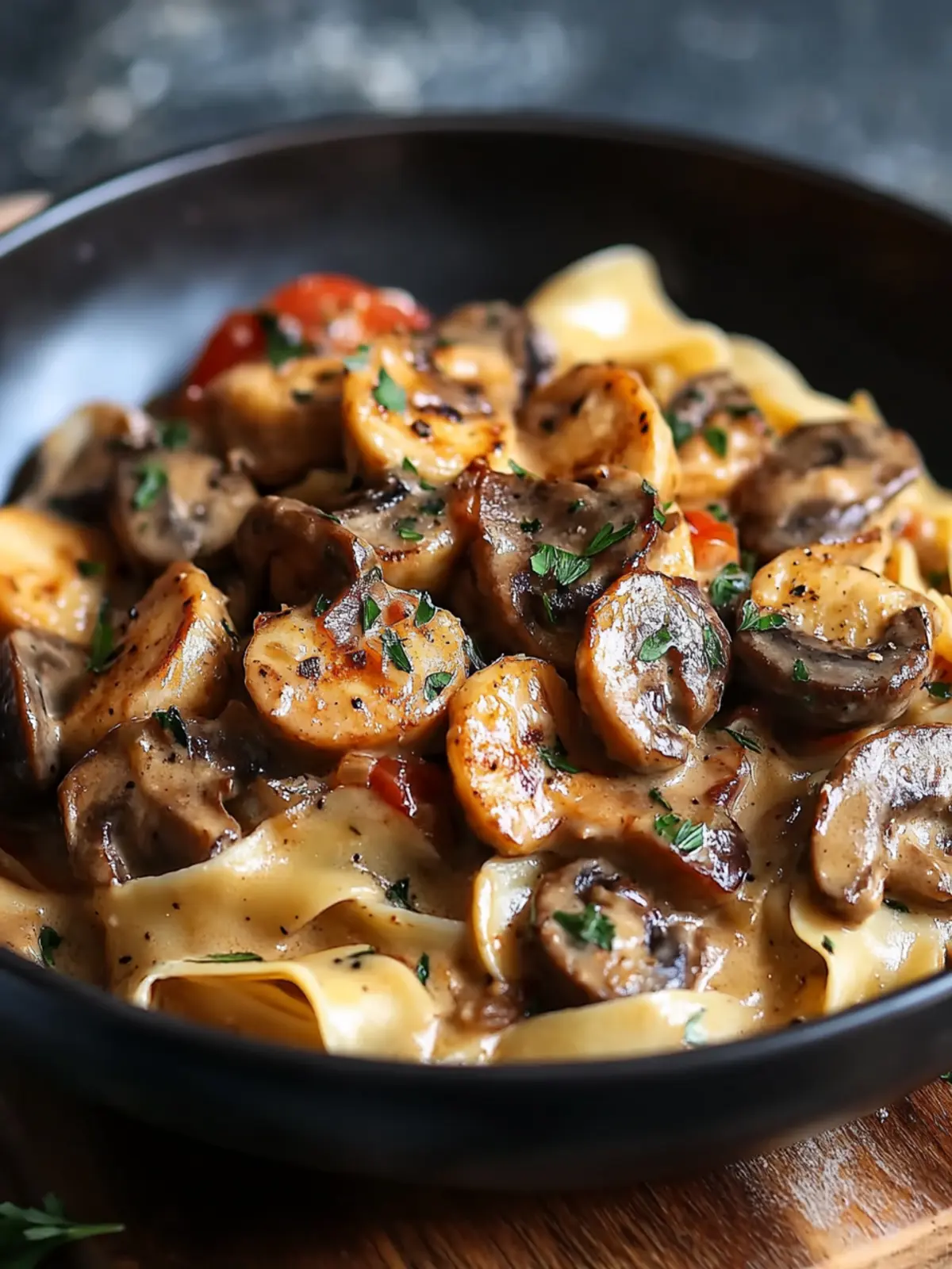 Schwarze Garnelen Stroganoff: Cremig und Gewürzt für Genießer 4 Schwarze Garnelen Stroganoff