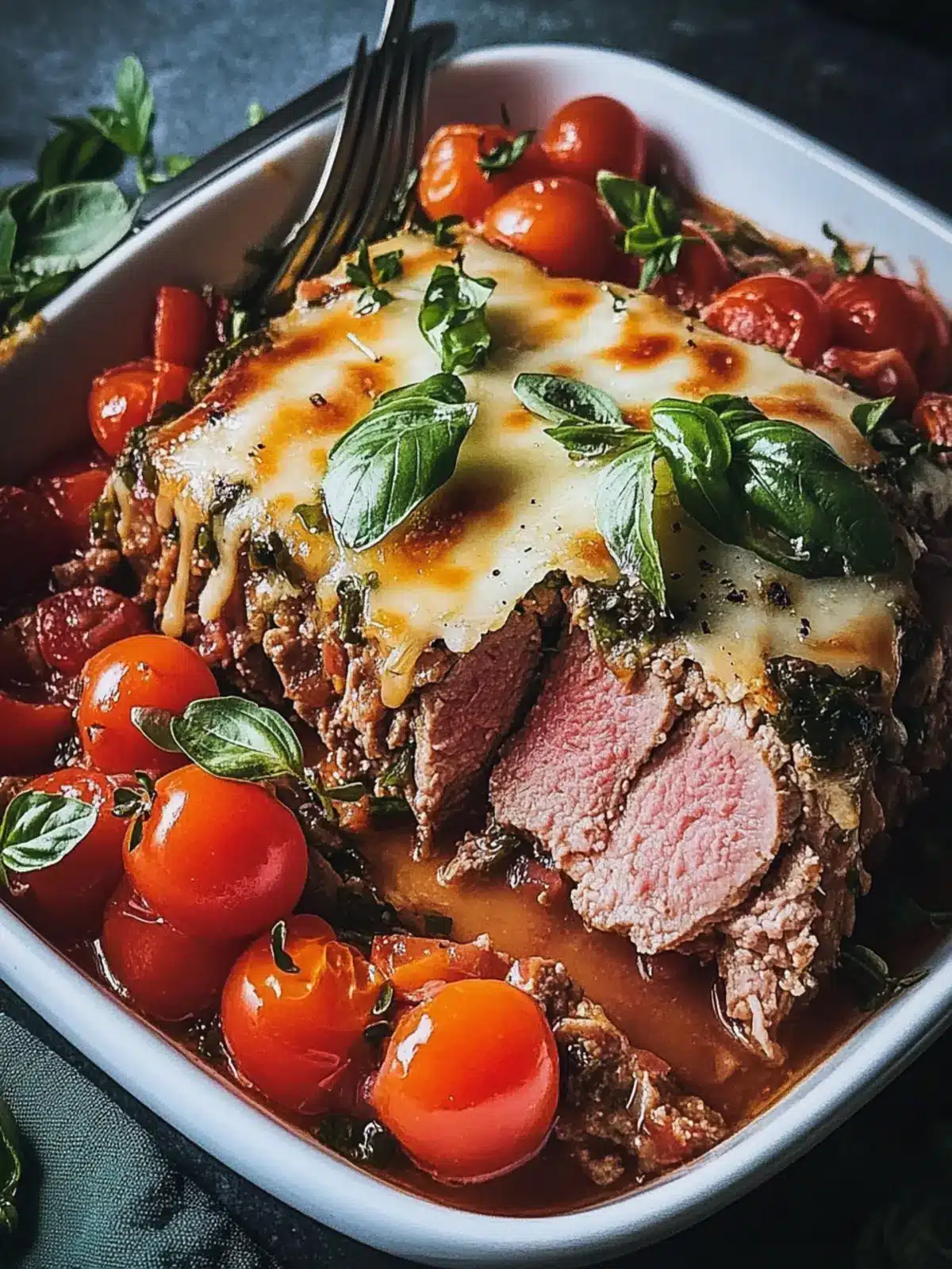 Einfache italienische Hackbraten mit Käse-Marinara-Topping 2 Einfache italienische Hackbraten