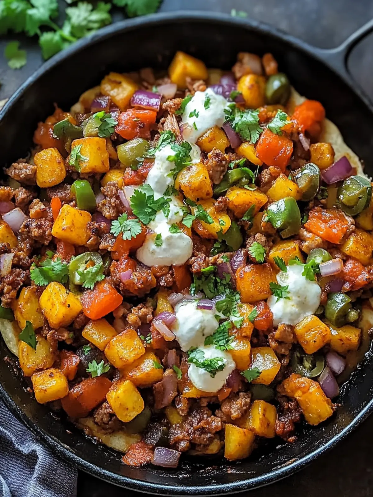 Schnelles Tex-Mex Süßkartoffel Hash mit Rinderhackfleisch genießen 3 Tex-Mex Süßkartoffel Hash mit Rinderhackfleisch