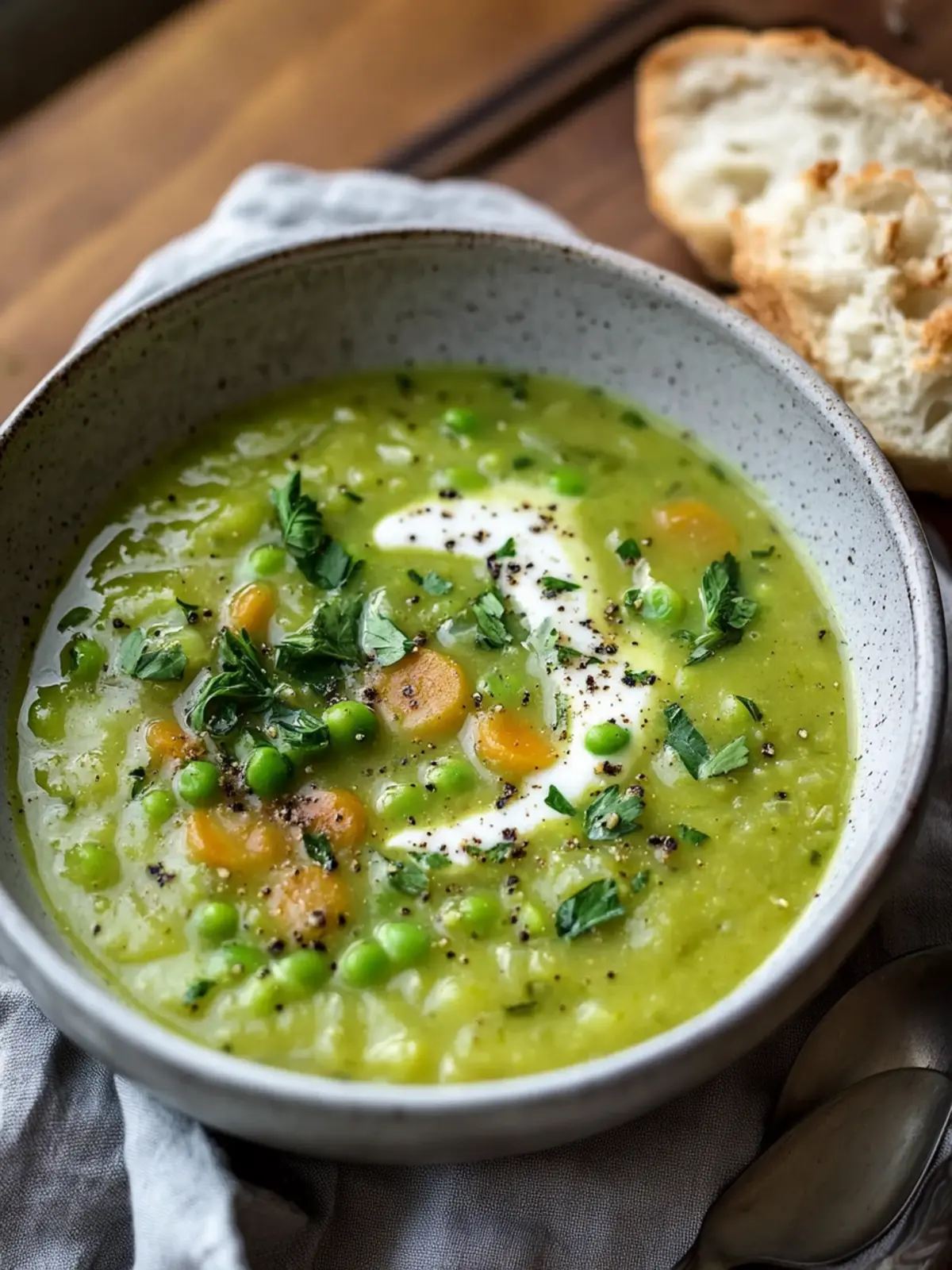 Schnelle & gesunde Erbsensuppe Rezept für beschäftigte Wochentage
