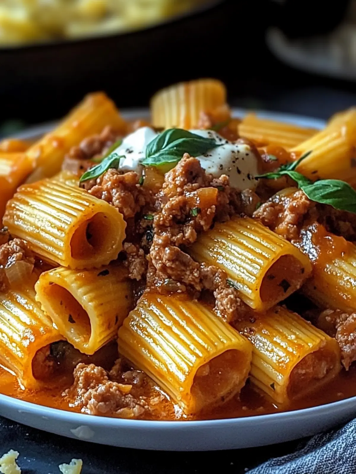 Überbackene Rigatoni gefüllt mit Rinderragout für die Familie 5 Überbackene Rigatoni gefüllt mit Rinderragout für gemütliche Familienabende