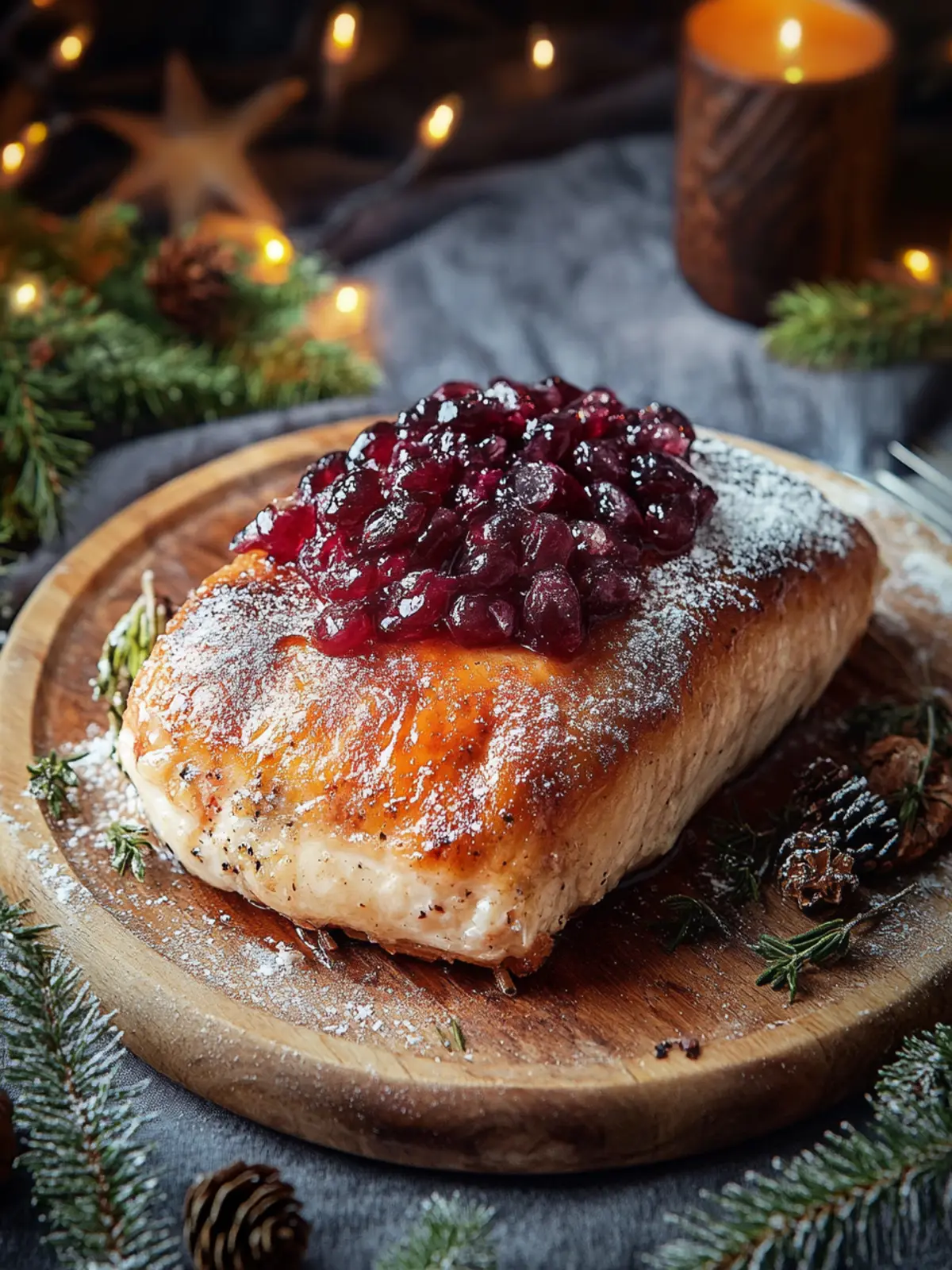 Gebratener Weihnachtslachs mit Cranberry-Maple Glasur 3 Gebratener Weihnachtslachs
