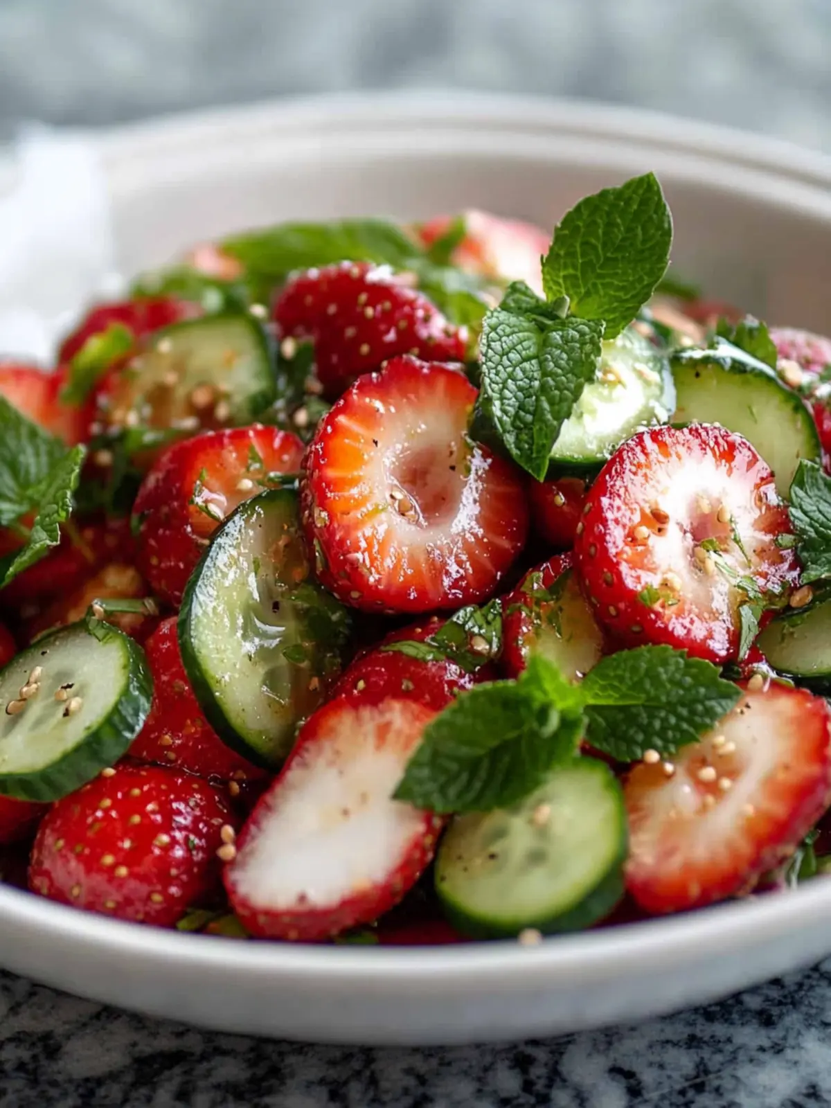Dieser Gurken-Erdbeer-Salat: Erfrischend leicht für den Sommer 5 Dieser Gurken-Erdbeer-Salat