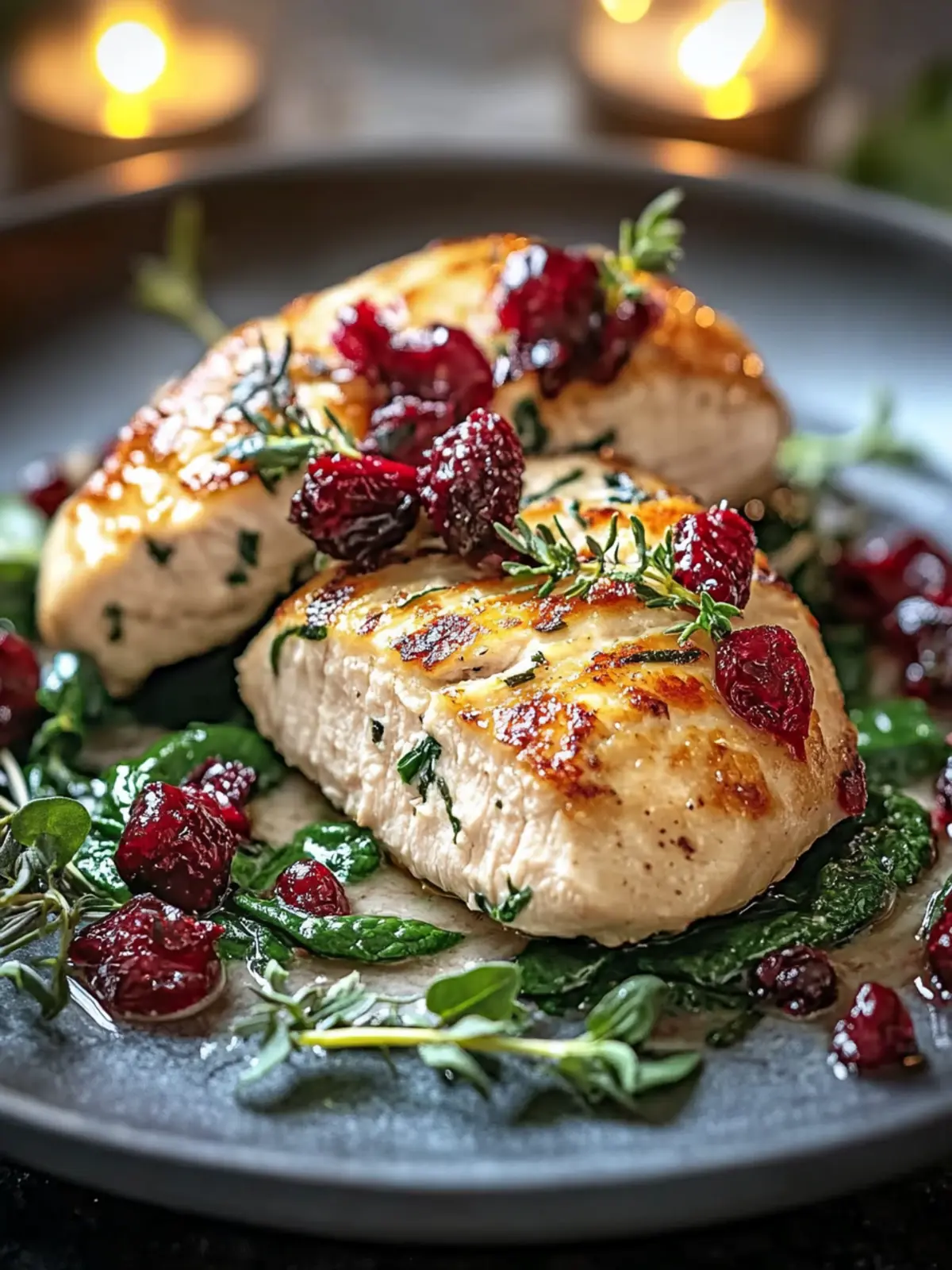 Unwiderstehliche Cranberry- und Spinatgefüllte Hühnerbrust