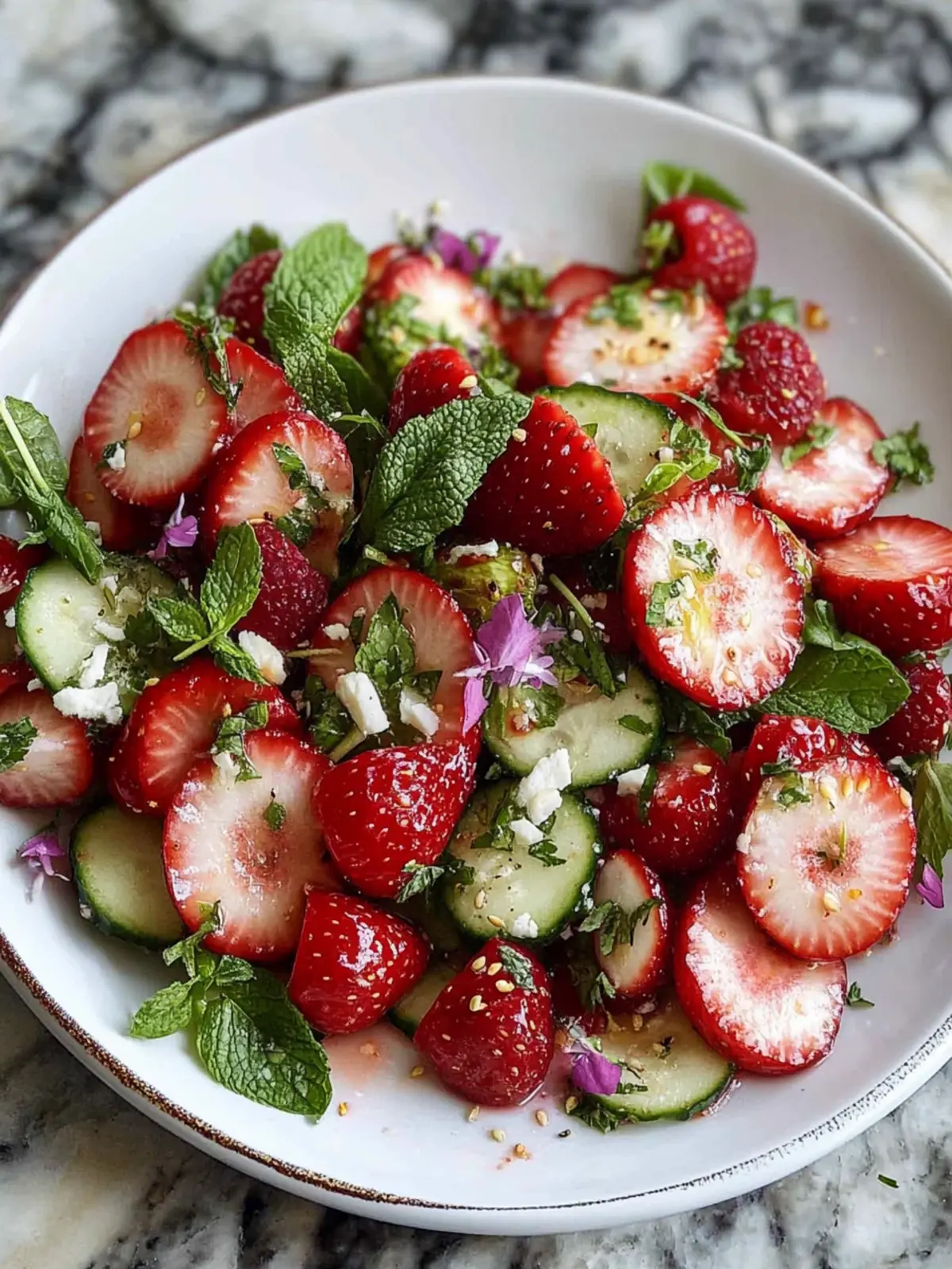 Dieser Gurken-Erdbeer-Salat: Erfrischend leicht für den Sommer 4 Dieser Gurken-Erdbeer-Salat