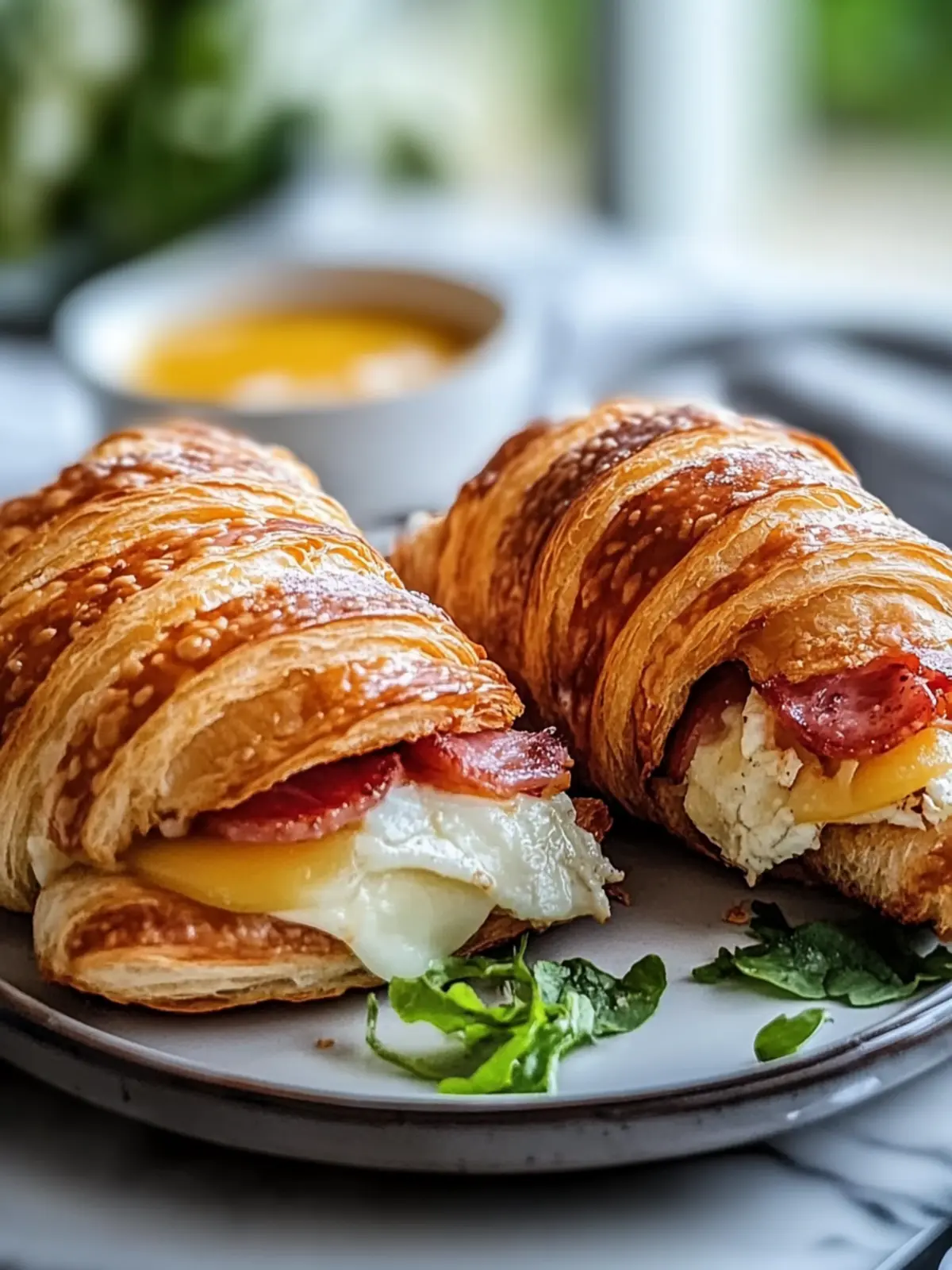 Croissant Frühstücks-Sandwiches: Flaky Genuss für den Morgen 4 Croissant Frühstücks-Sandwiches: Goldene, Saftige Freude Erwartet