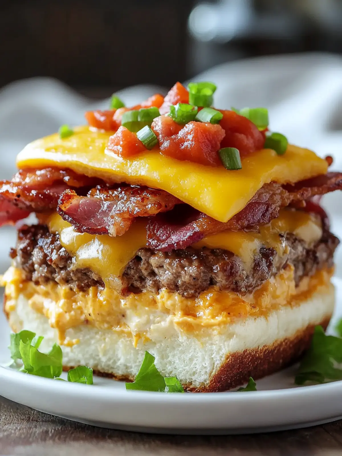 Leckerer Low-Carb-Rindfleisch-Bacon-Cheeseburger-Auflauf Genuss 5 Leckerer Low-Carb-Rindfleisch-Bacon-Cheeseburger-Auflauf Rezept