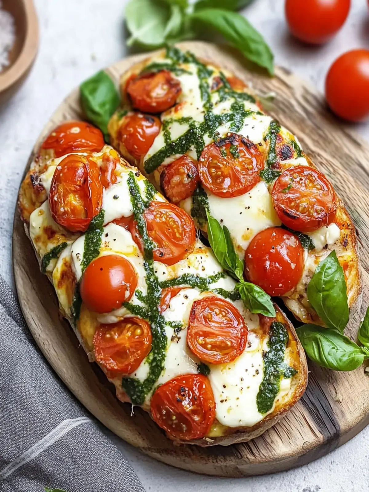 Hähnchenbrust mit Tomate und Mozzarella: Einfach und köstlich 4 Hähnchenbrust, Tomate, Mozzarella