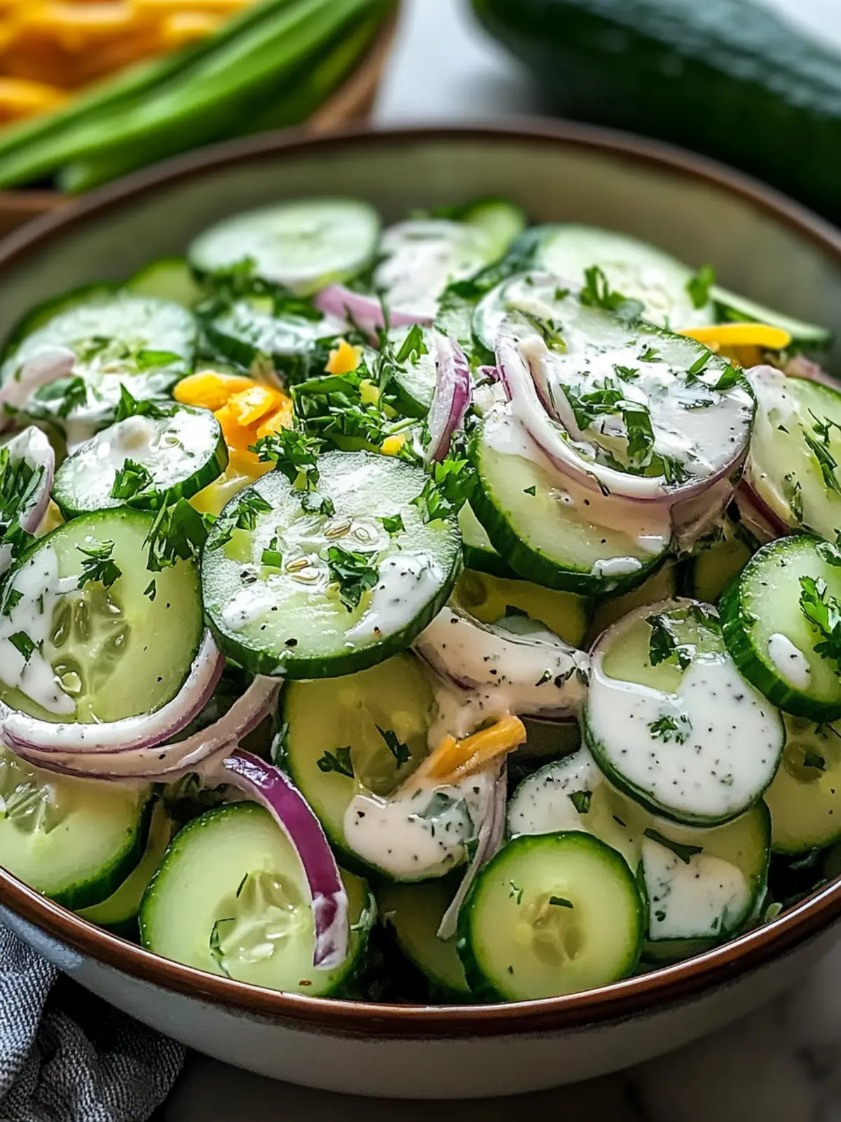 Einfaches Rezept für Klassischen Gurken-Ranch-Crack-Salat 4 Classical cucumber ranch crack salad prepared very simply