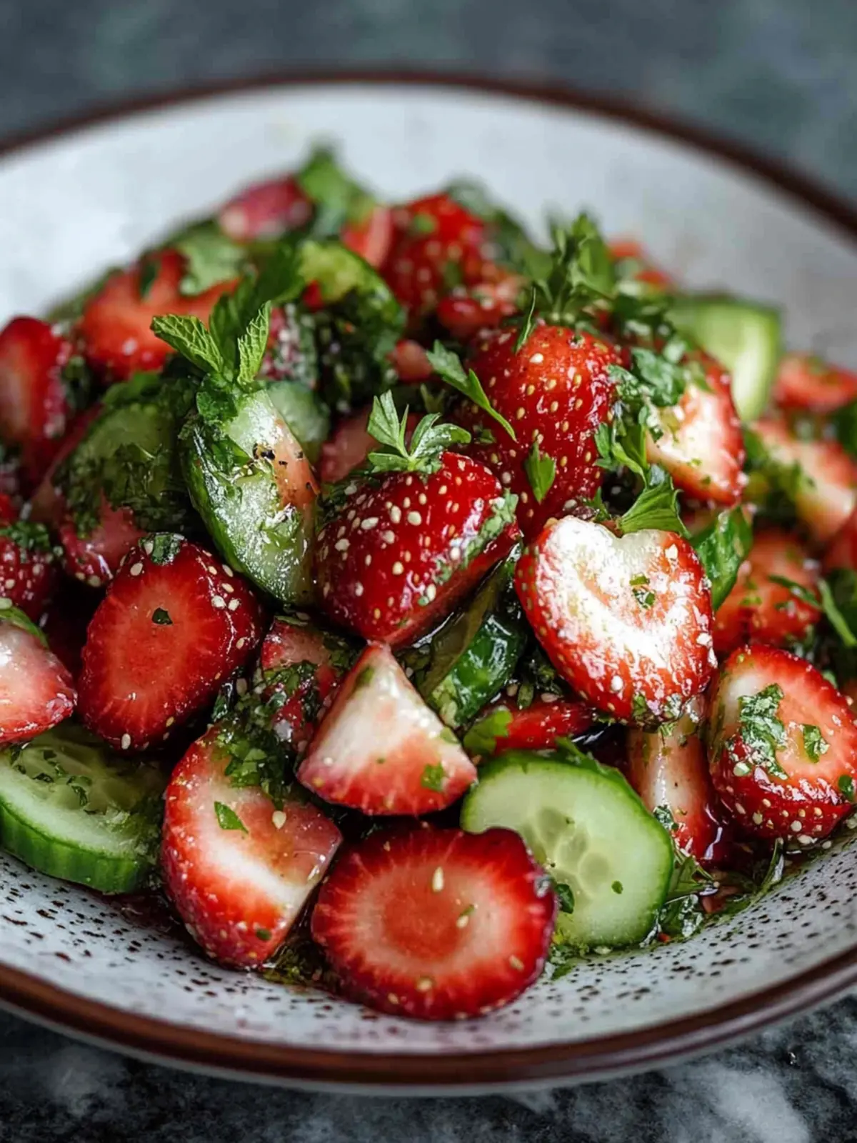 Dieser Gurken-Erdbeer-Salat: Erfrischend leicht für den Sommer 2 Dieser Gurken-Erdbeer-Salat