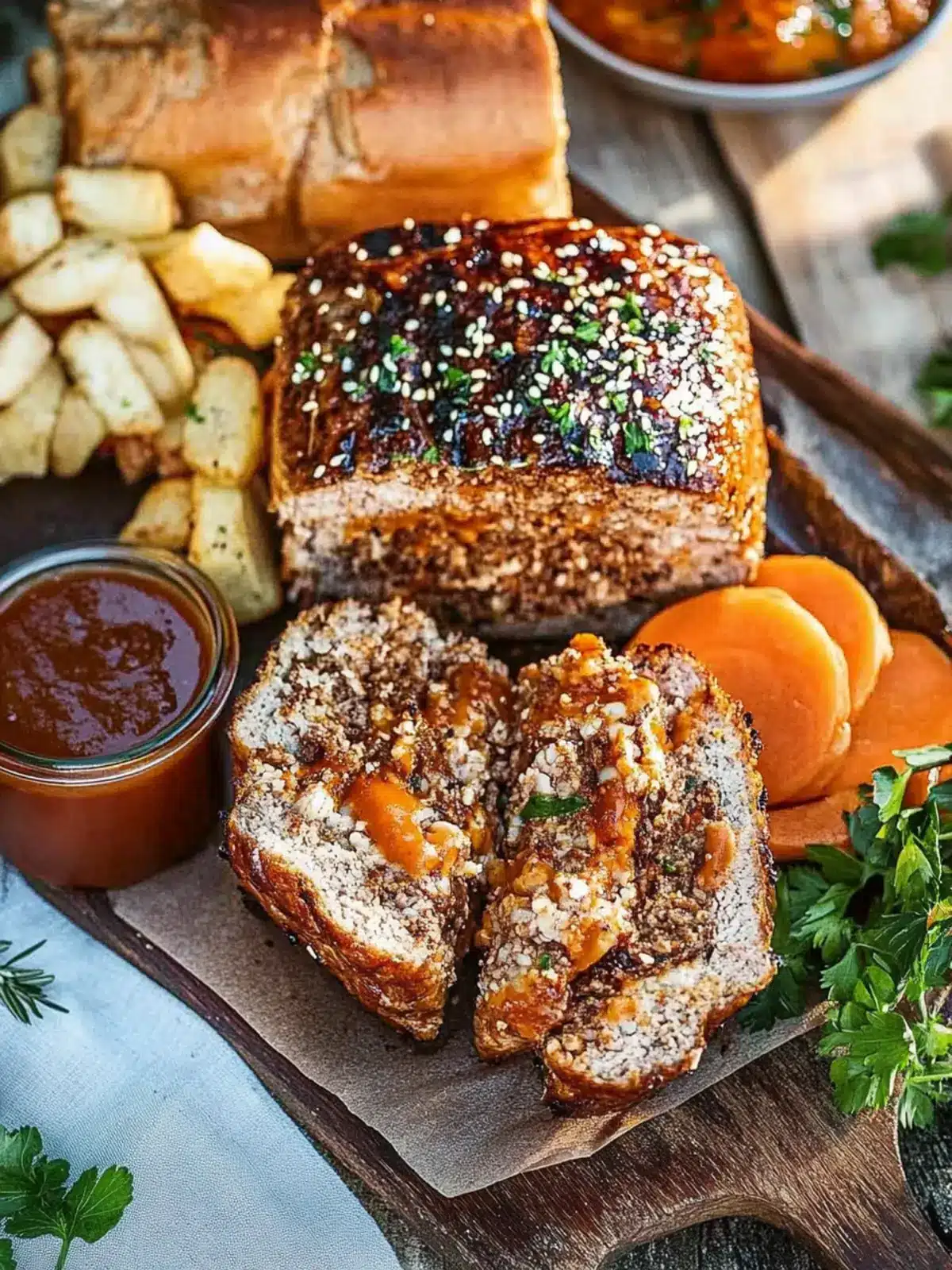 Leckere herzhafte Hackbraten mit süßem Glanz Eindrucksvoll 2 Leckere herzhafte Hackbraten