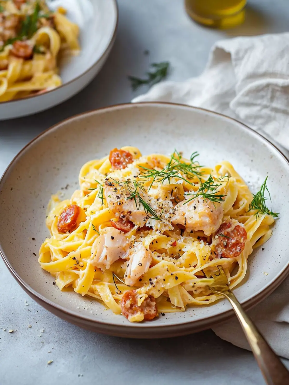 Cremige Lachs Chorizo Pasta – Schnelles, leckeres Abendessen 2 Cremige Lachs Chorizo Pasta