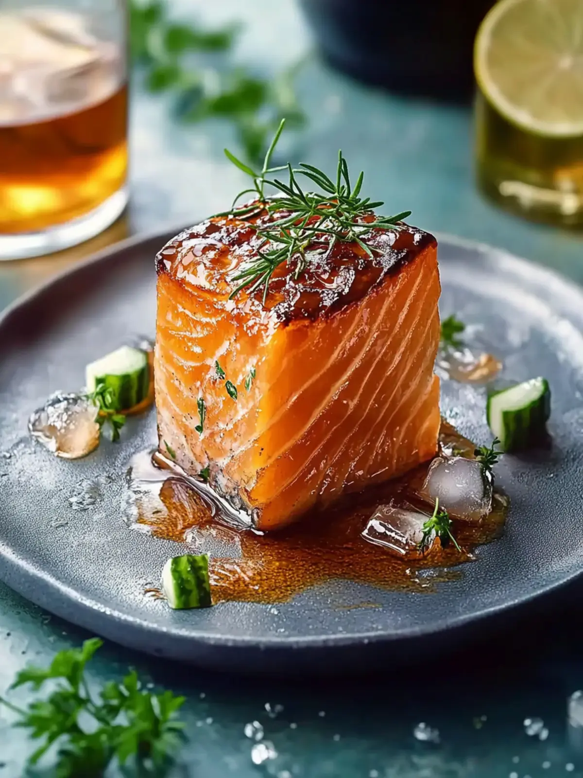 Einfache gebackene Bourbon-Glasierte Lachsforelle