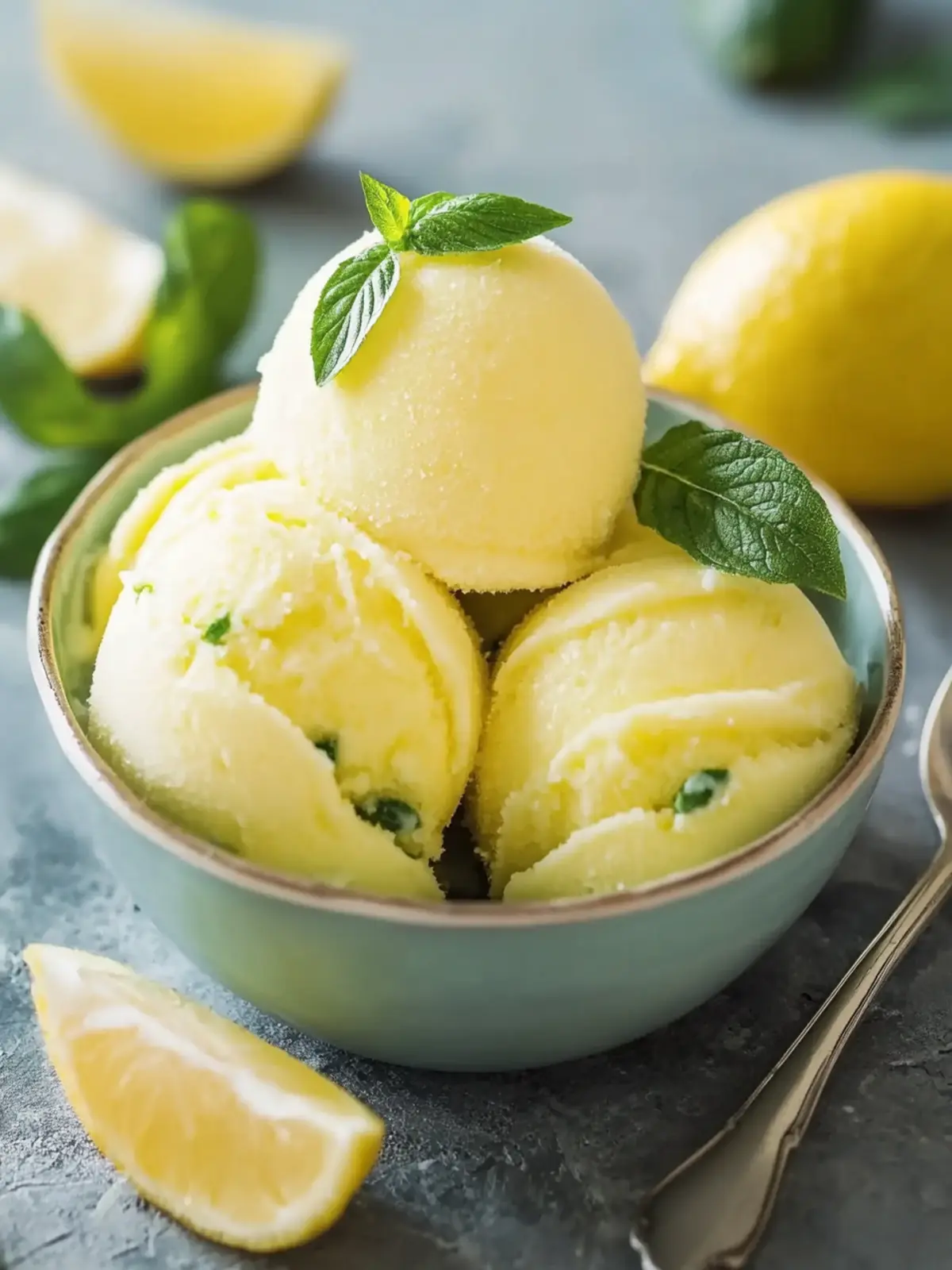 Zitronen-Basilikum-Sorbet: Erfrischender Sinnesrausch für den Sommer 2 Zitronen-Basilikum-Sorbet: Erfrischender Sommergenuss erwartet