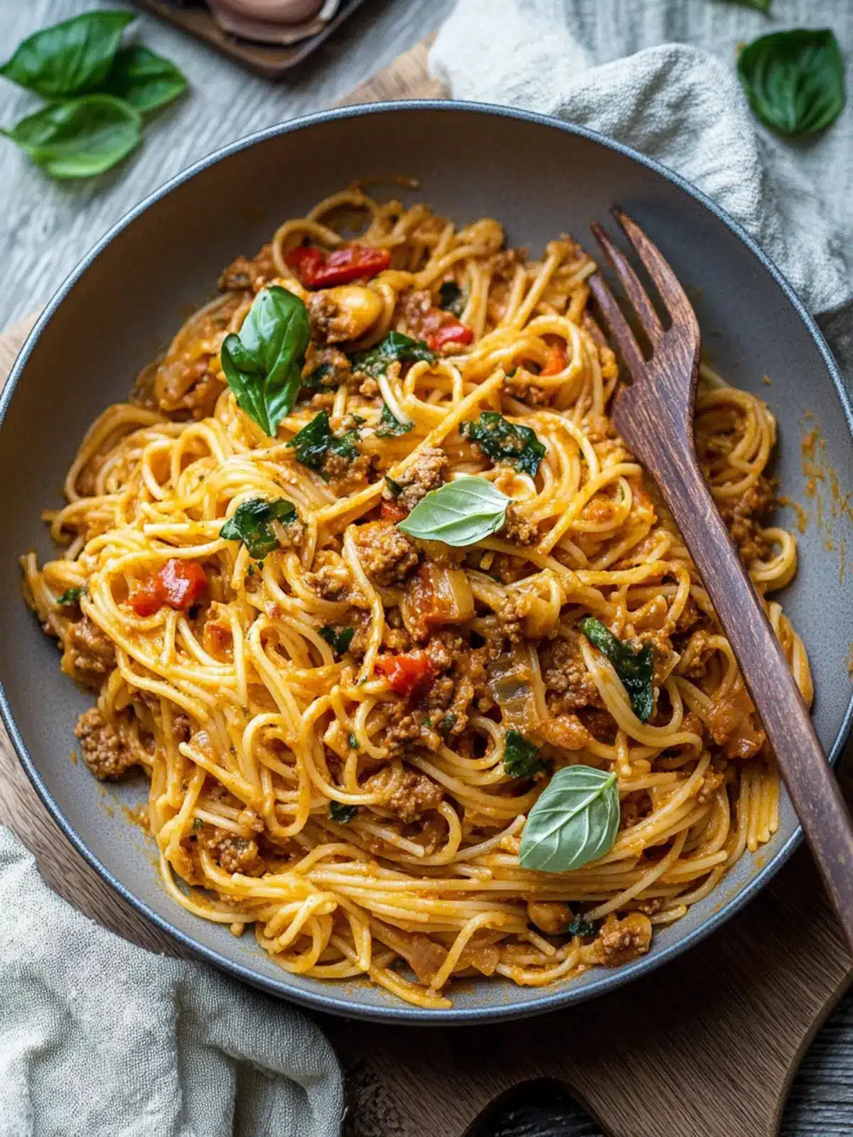 Ein Topf cremige Harissa Rindfleisch Pasta für schnelle Abende 3 Ein Topf cremige Harissa Rindfleisch Pasta