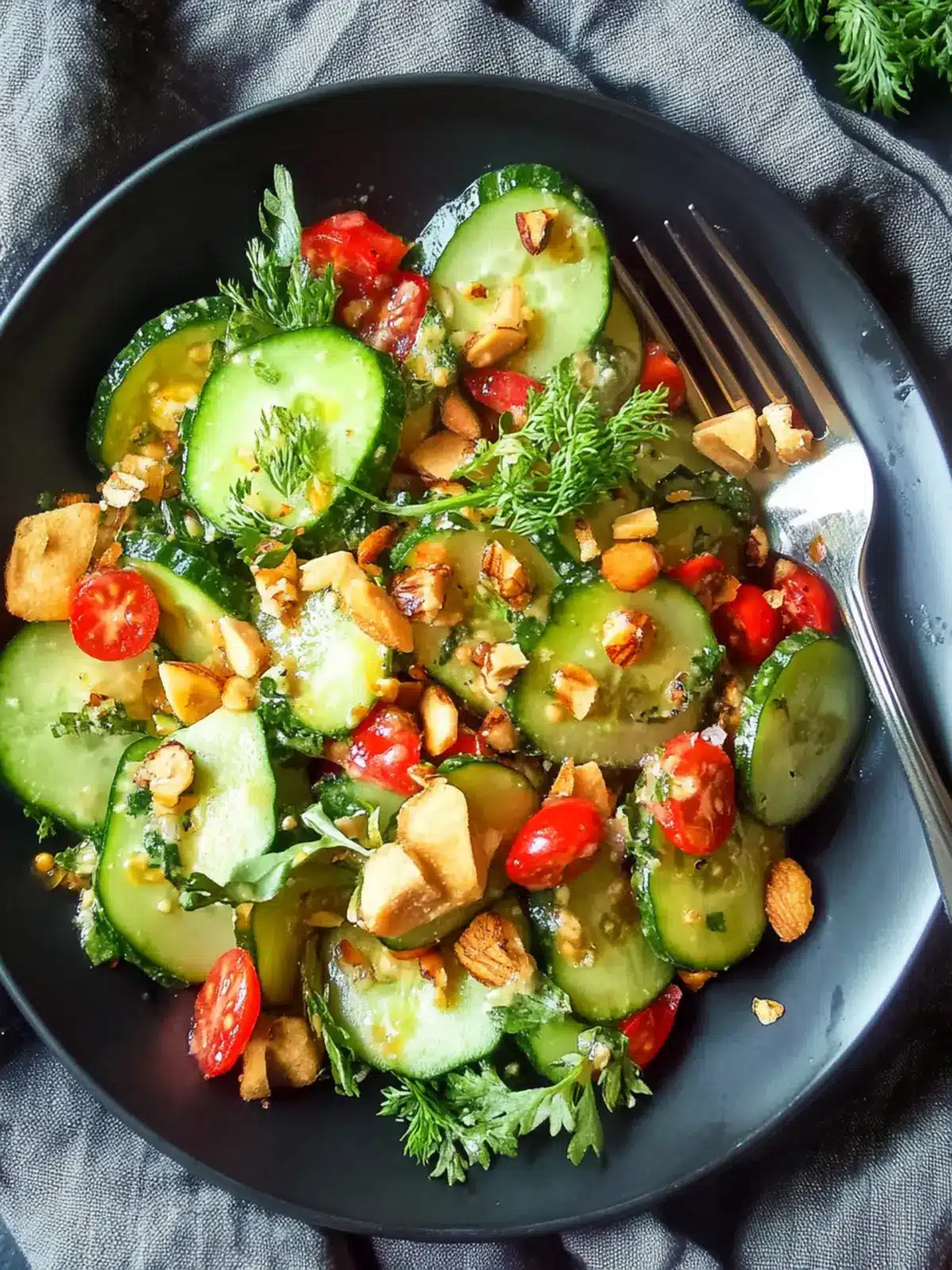Köstlicher glutenfreier würziger Erdnuss-Gurken-Salat schnell zubereitet 4 Glutenfreier würziger Erdnuss-Gurken-Salat