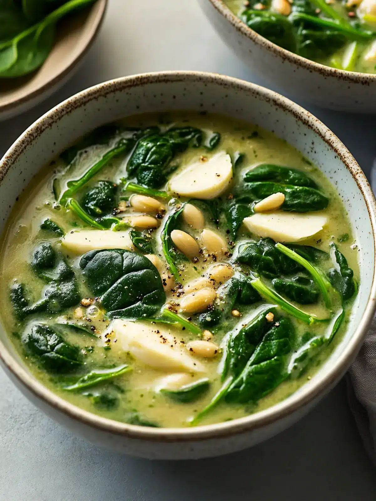 Sahnige Spinat-Artischocken-Weißbohnen-Suppe für Gemütlichkeit 4 Spinat-Artischocken-Weißbohnen-Suppe