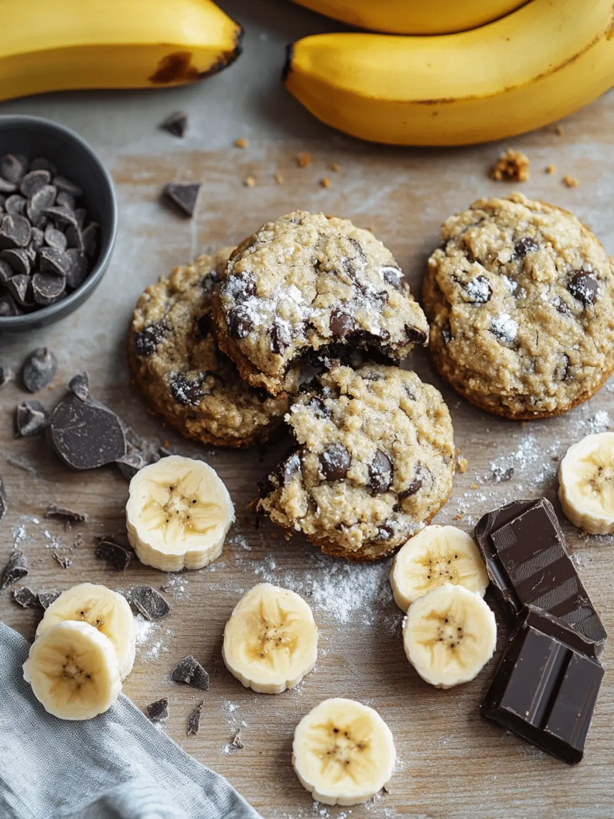 Saftige Bananen-Schokoladenkekse für die ganze Familie 2 Bananen-Schokoladenkekse