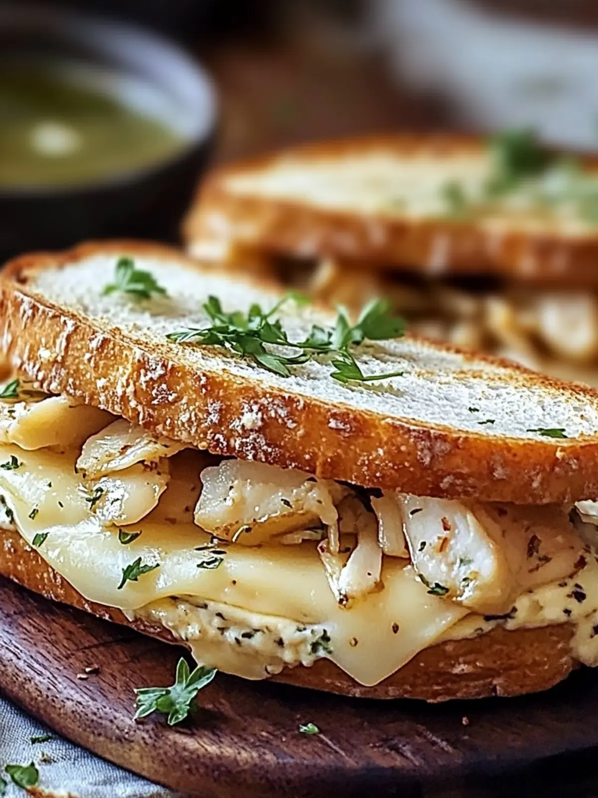 Unwiderstehliches Käse-Hähnchen-Knoblauchbrot-Sandwich schnell gemacht 2 Unwiderstehliches Käse-Hähnchen-Knoblauchbrot-Sandwich-Rezept