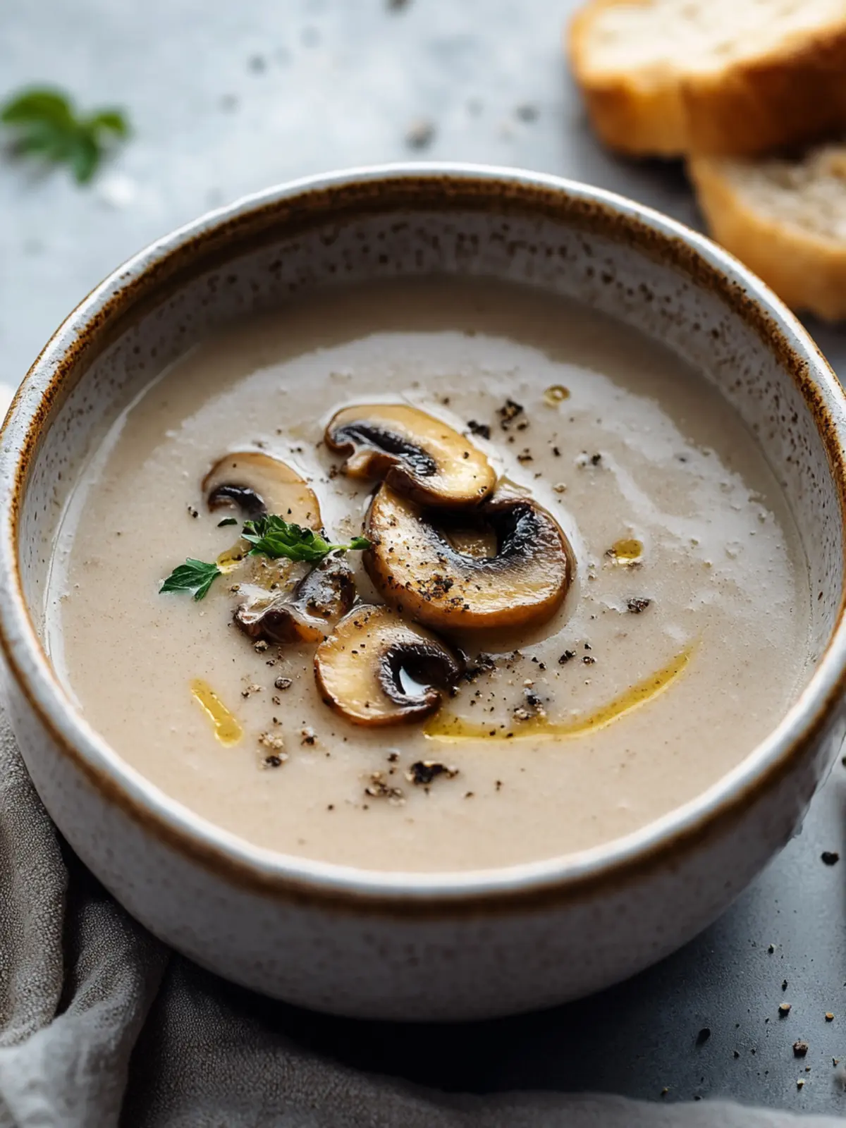 Wunderbare Champignoncremesuppe für gemütliche Abende 4 Champignoncremesuppe