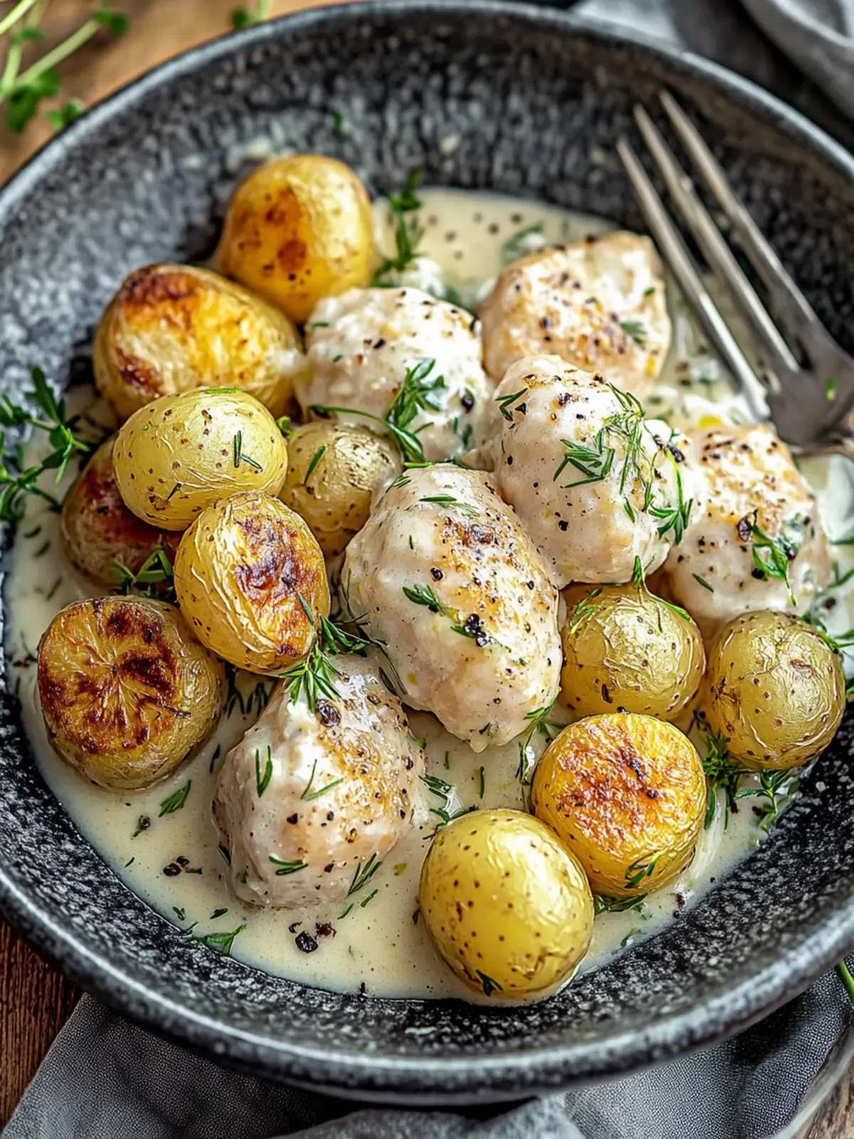 Cremige Knoblauchhähnchen mit gerösteten Babykartoffeln für Genuss 5 Cremige Knoblauchhähnchen mit gerösteten Babykartoffeln