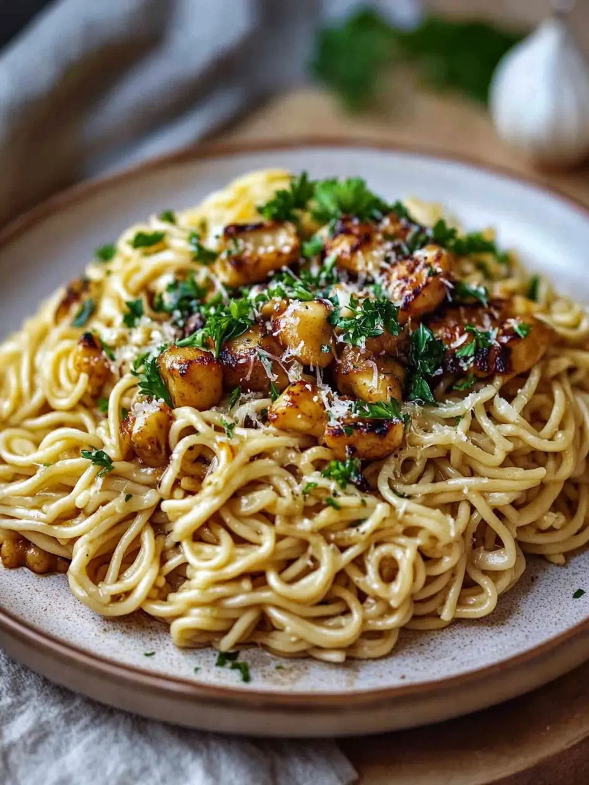 Klebrige Knoblauch-Hähnchen-Nudeln – Schnell und voller Geschmack 2 Klebrige Knoblauch-Hähnchen-Nudeln – Süß, herzhaft & so geschmackvoll