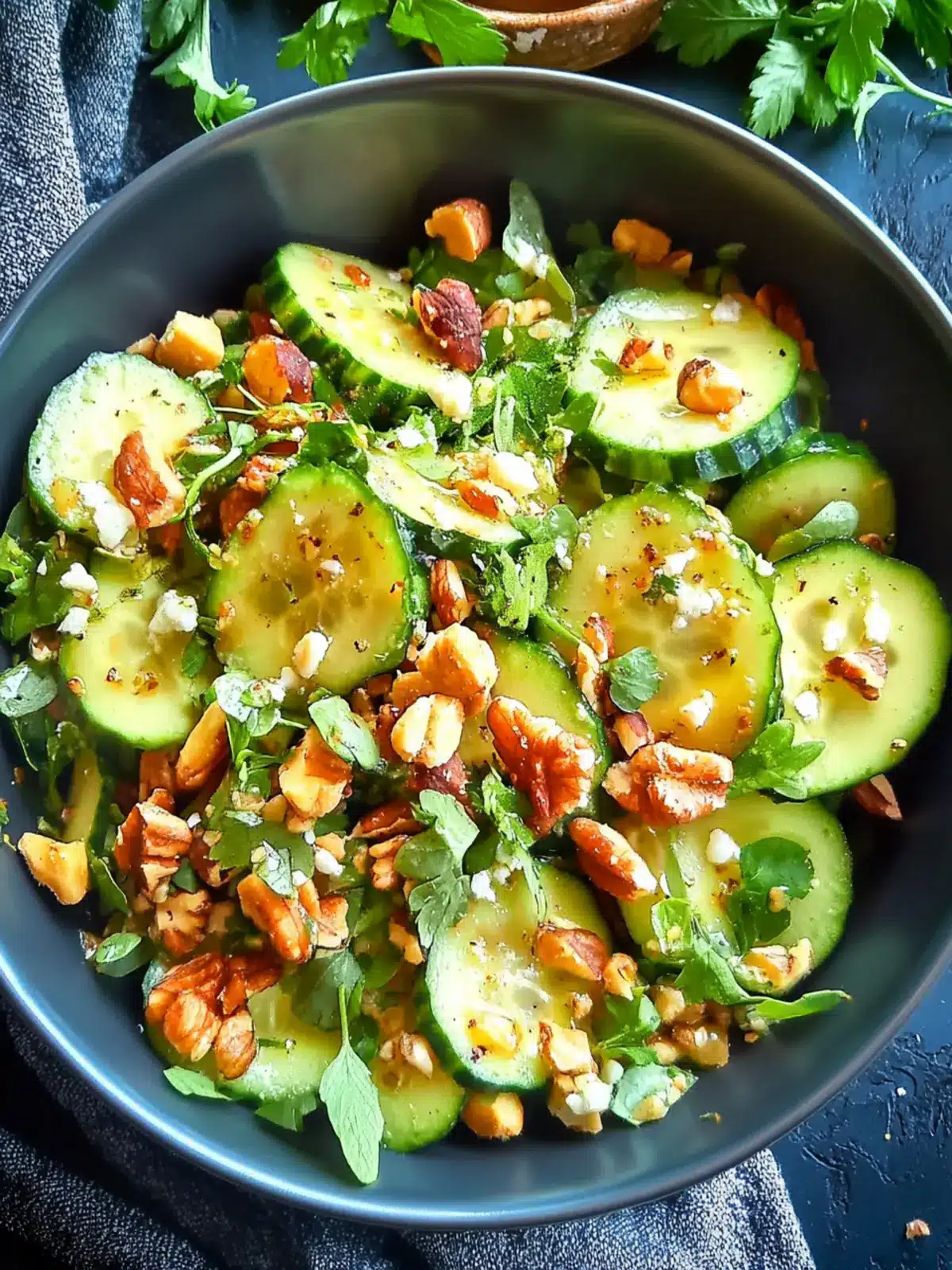 Glutenfreier würziger Erdnuss-Gurken-Salat