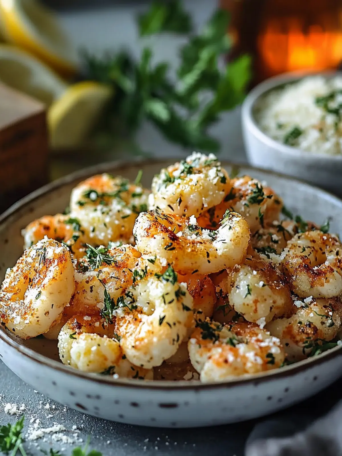 Saftige Knoblauch Parmesan Garnelen aus der Heißluftfritteuse 3 Knoblauch Parmesan Garnelen Heißluftfritteuse
