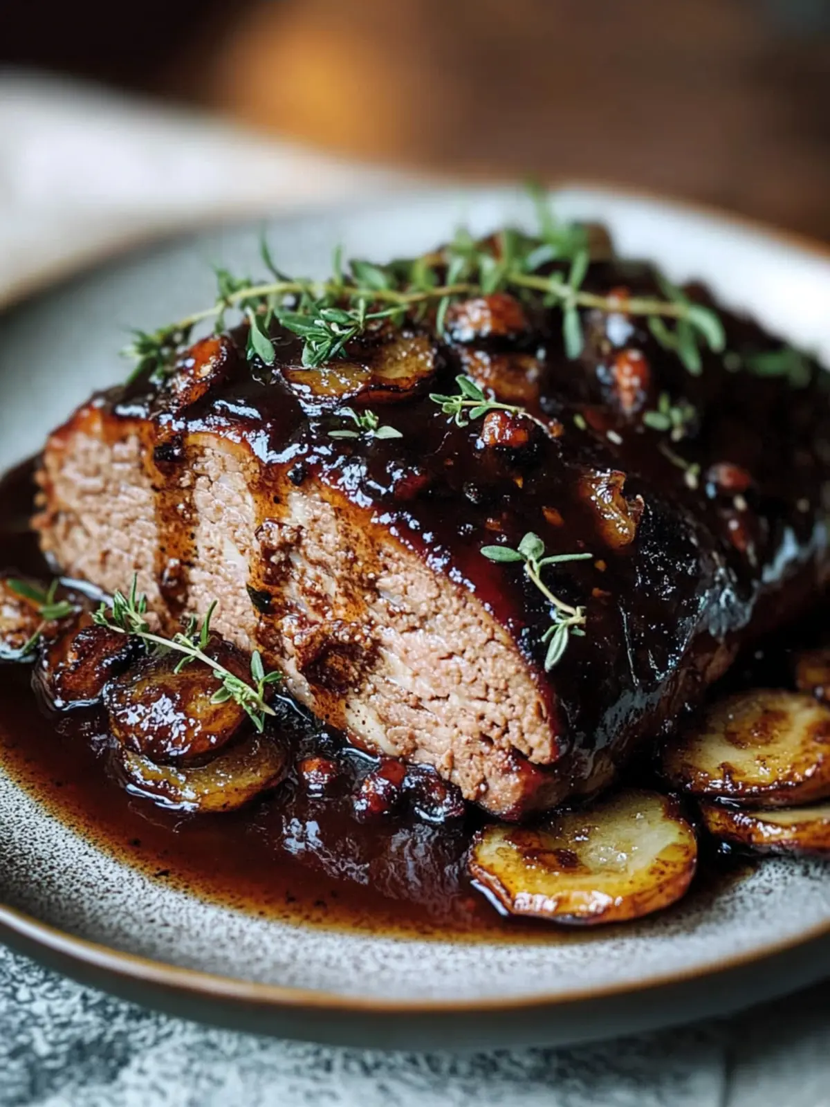 Balsamico-Glasierte Hackbraten mit Karamellisierten Zwiebeln – Festlicher Genuss für Zuhause 3 Balsamico-Glasierte Hackbraten mit Karamellisierten Zwiebeln – Ein Weihnachtskomfortklassiker