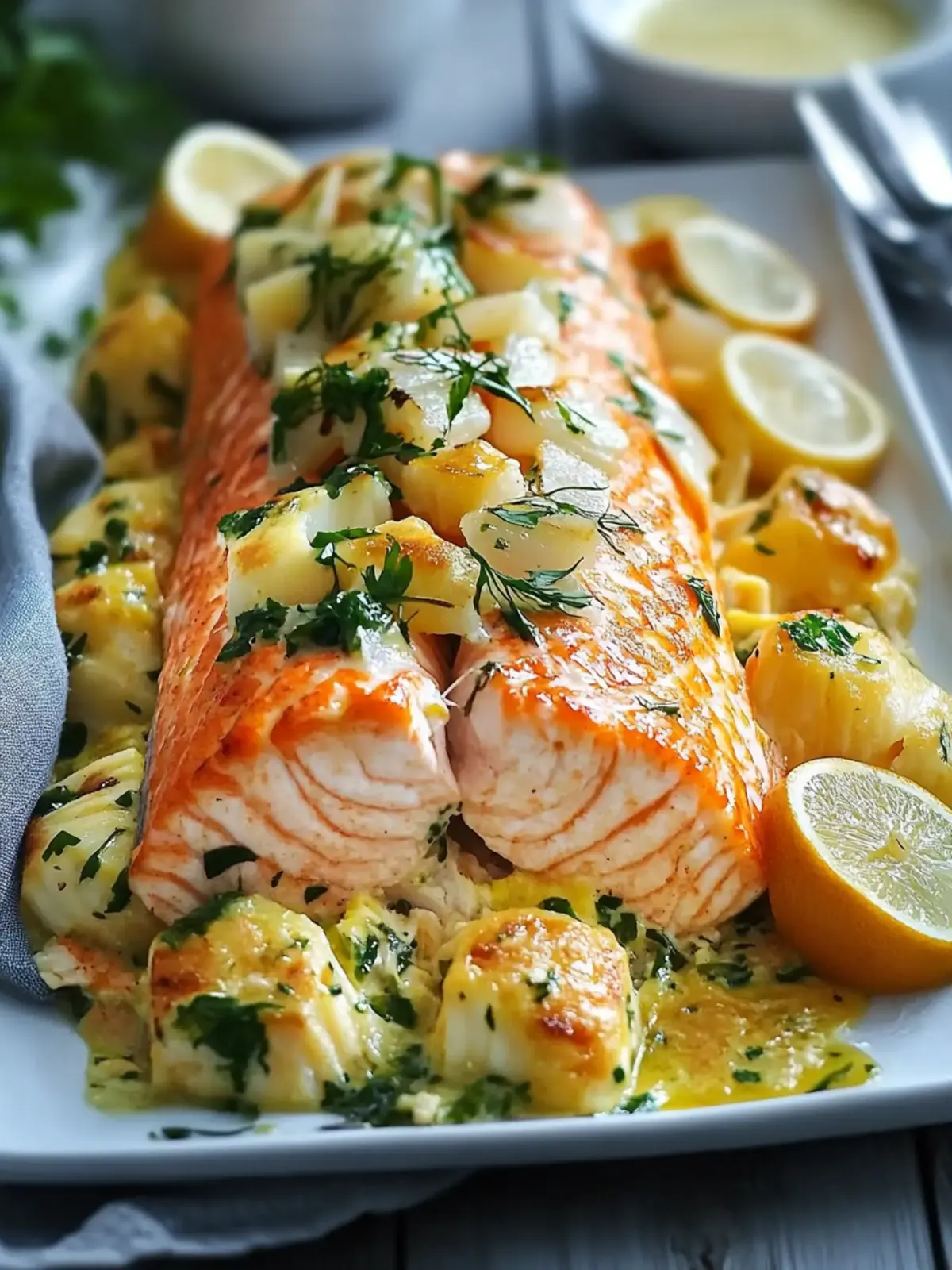 Krabben- und Garnelengefüllter Lachs für dein Luxusdinner 4 Krabben- und Garnelengefüllter Lachs für ein luxuriöses Dinner-Erlebnis