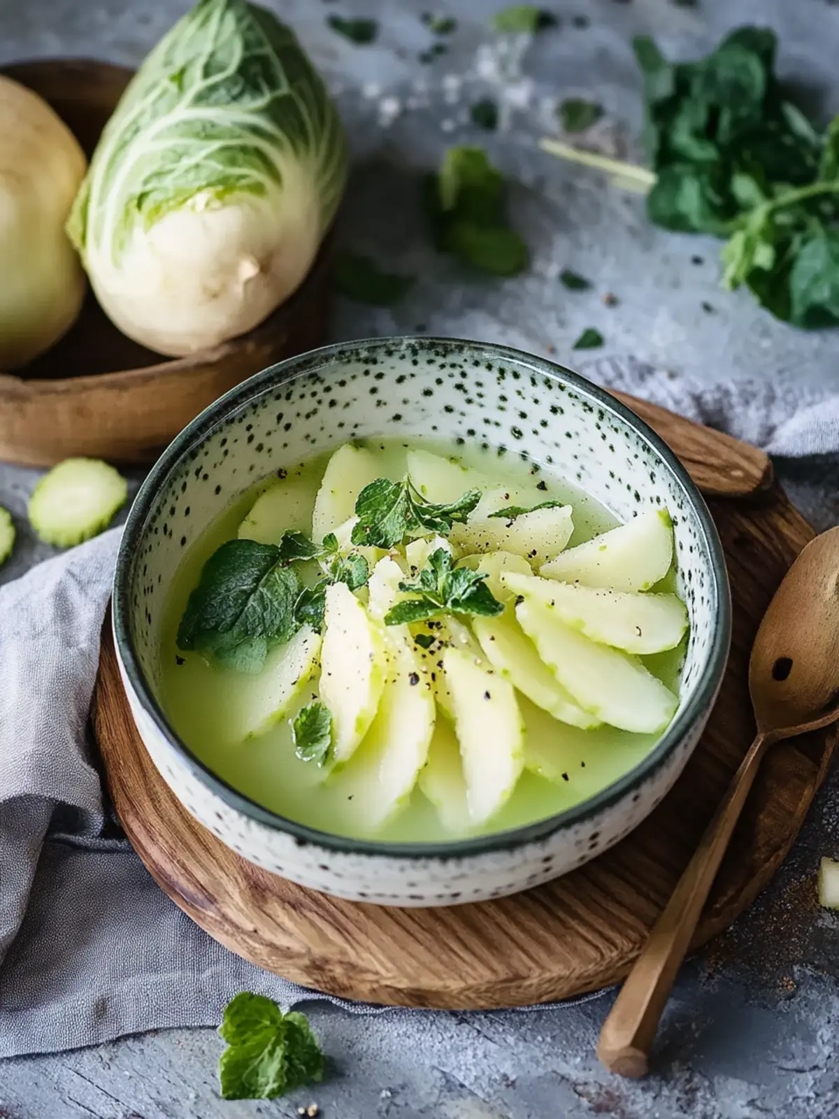 Gekochter Kohlrabi in cremiger Sauce